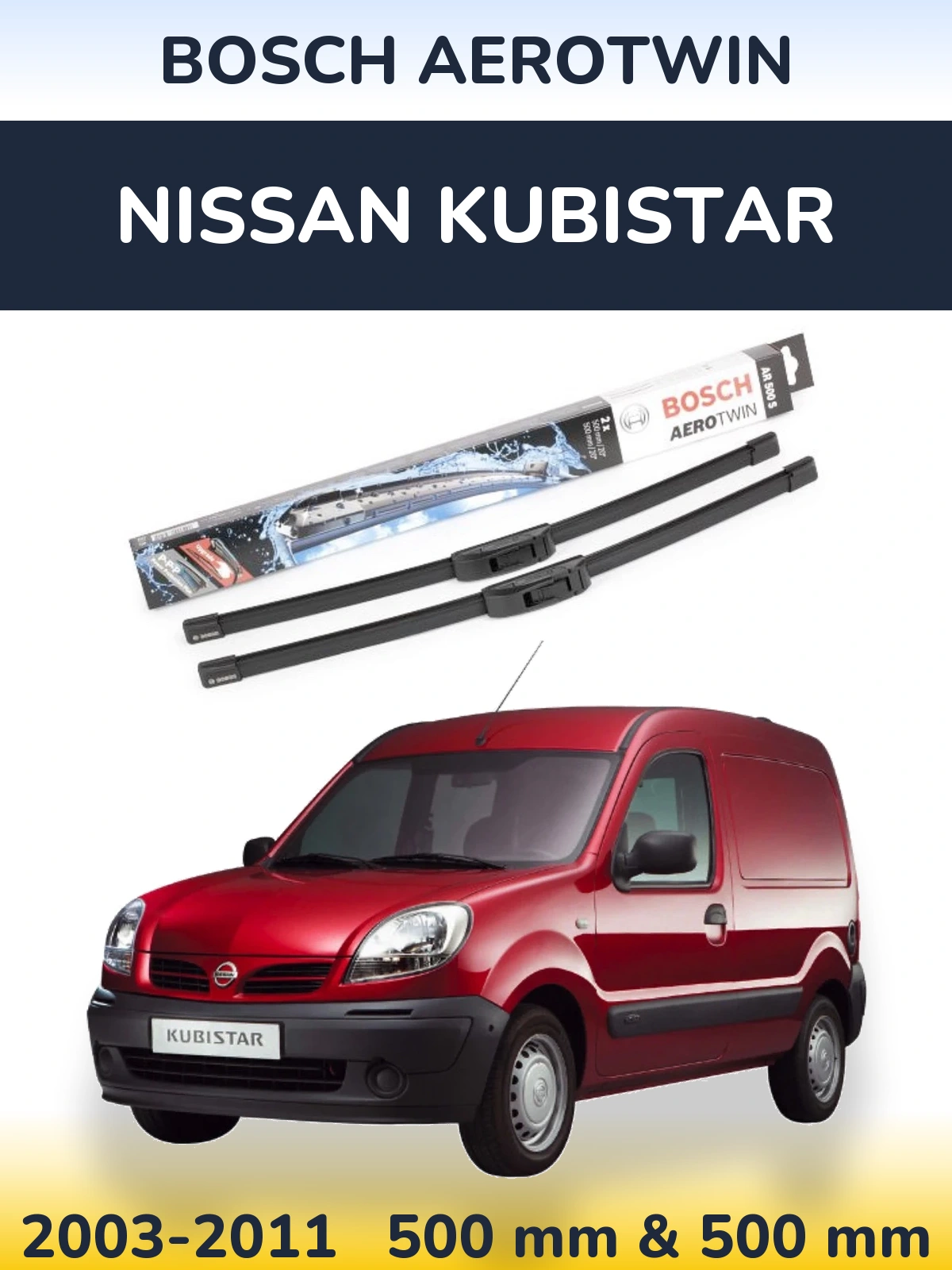 Torkarblad BOSCH AeroTwin för Nissan Kubistar