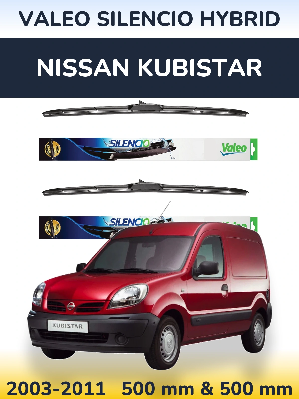 Torkarblad Valeo Silencio Hybrid för Nissan Kubistar