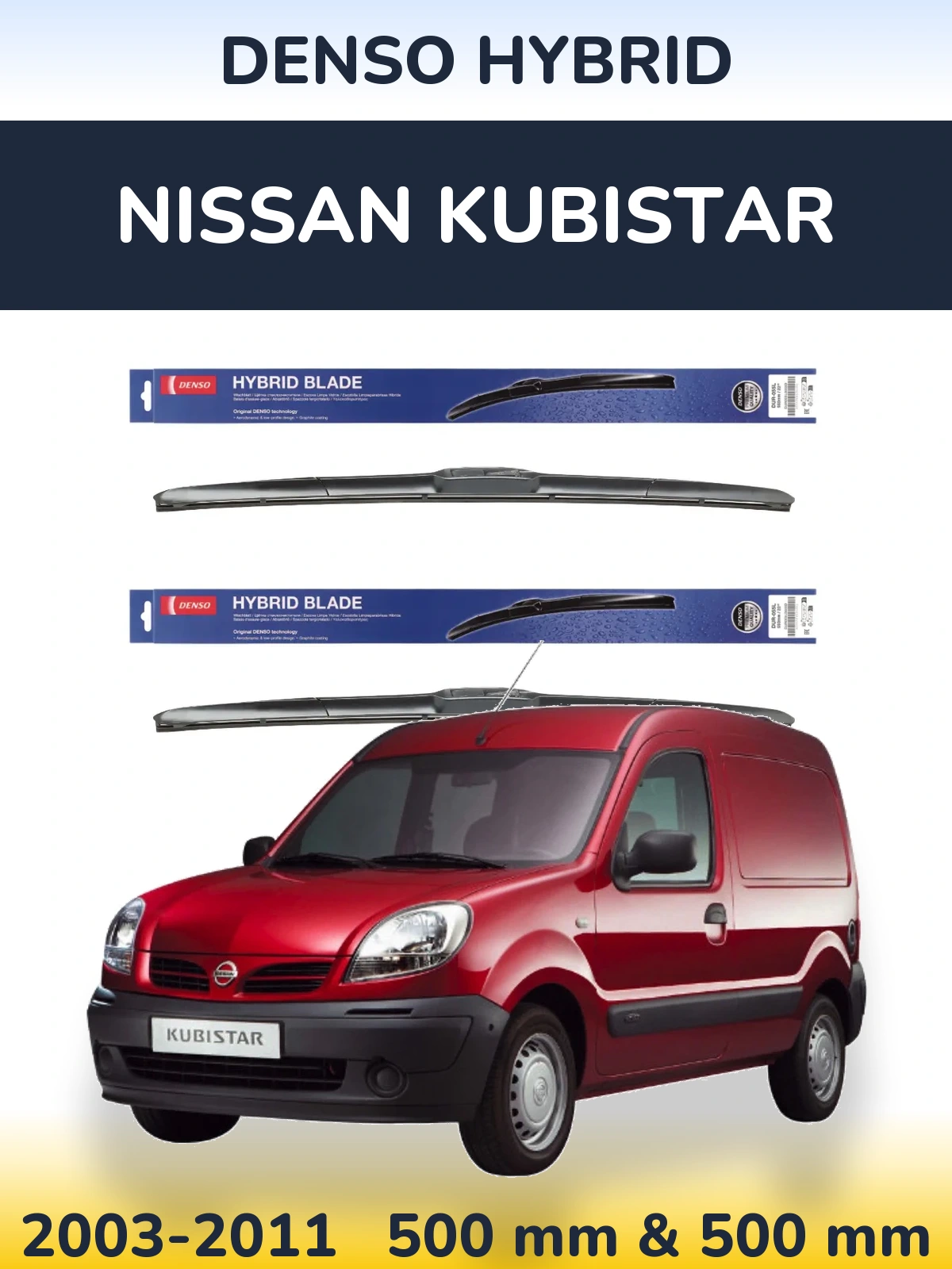 Torkarblad Denso Hybrid för Nissan Kubistar
