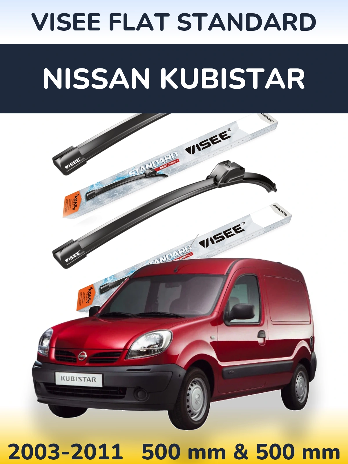 Torkarblad VISEE FLAT STANDARD för Nissan Kubistar