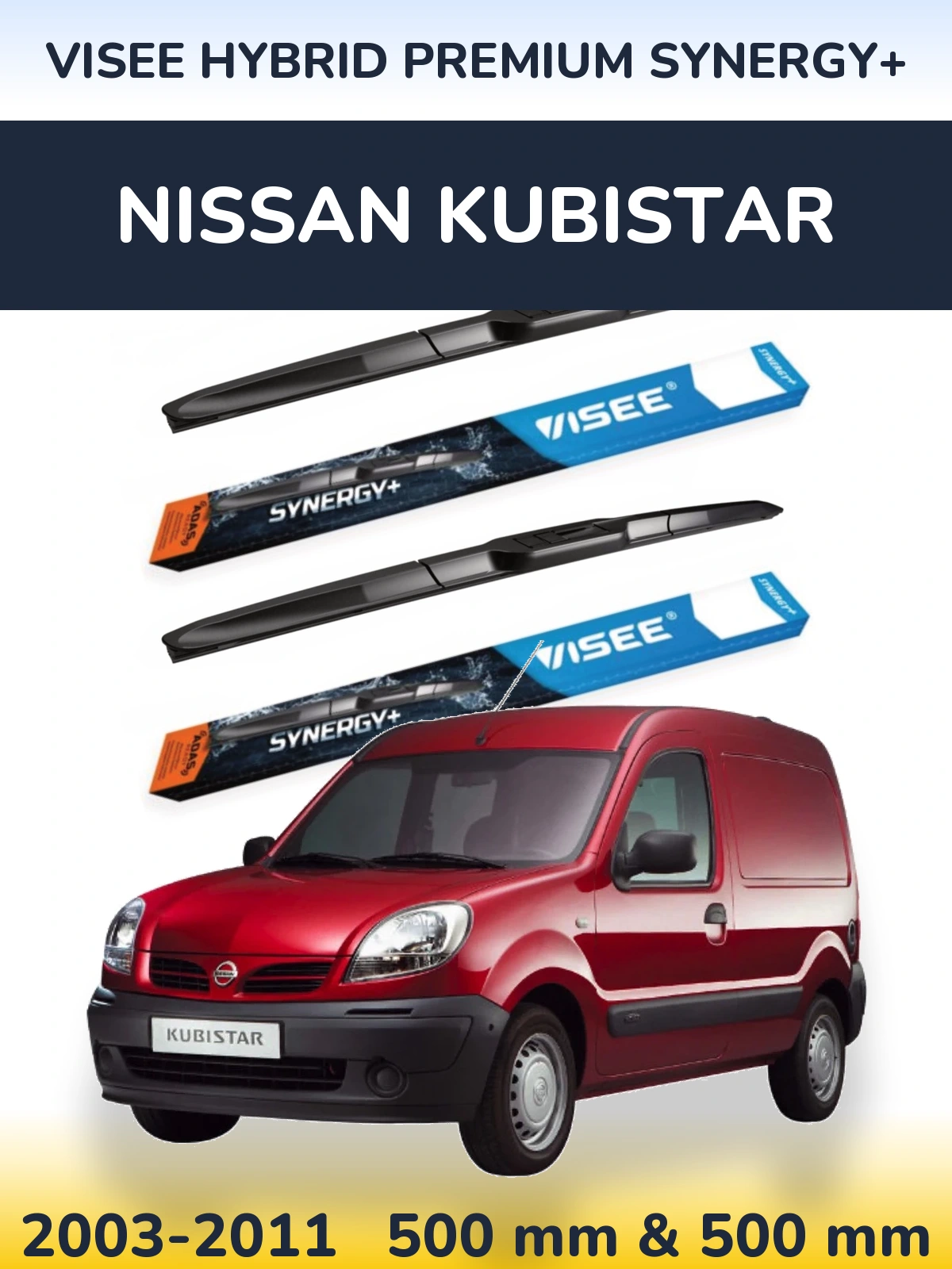 Torkarblad VISEE HYBRID PREMIUM SYNERGY+ för Nissan Kubistar
