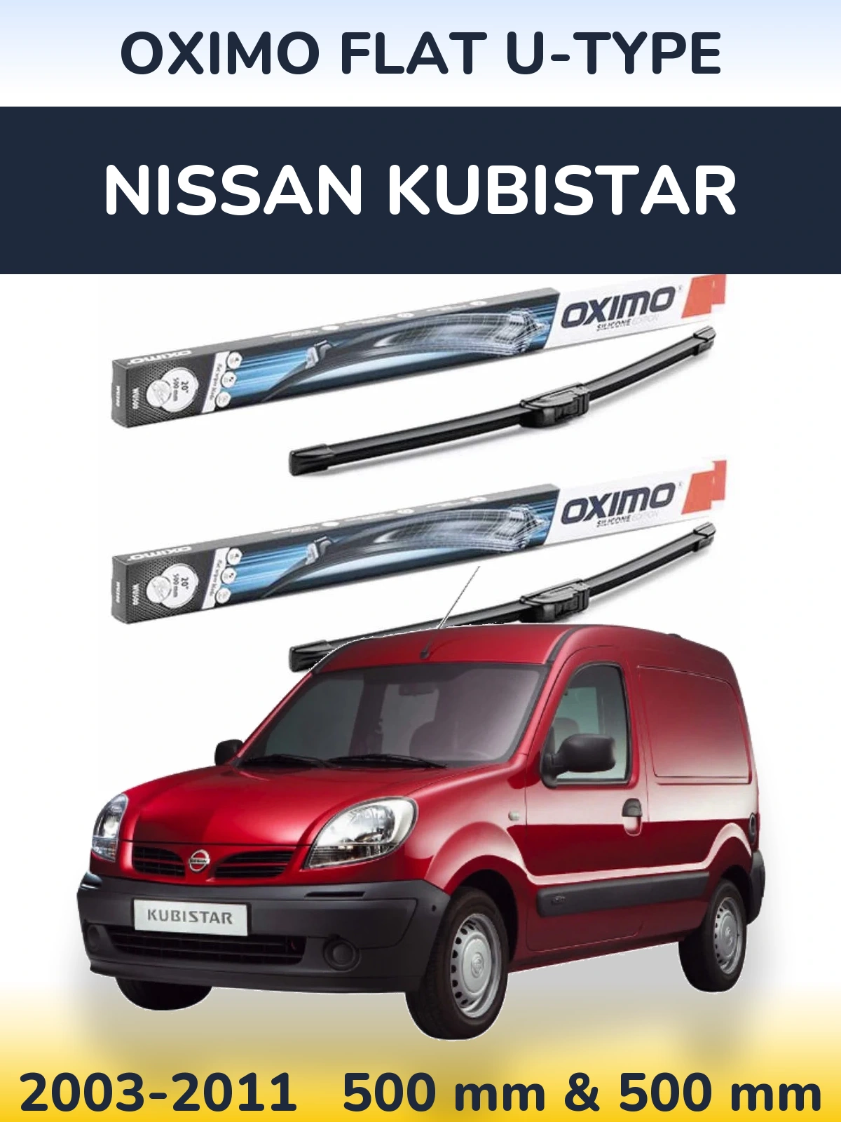 Torkarblad Oximo Flat U-type för Nissan Kubistar