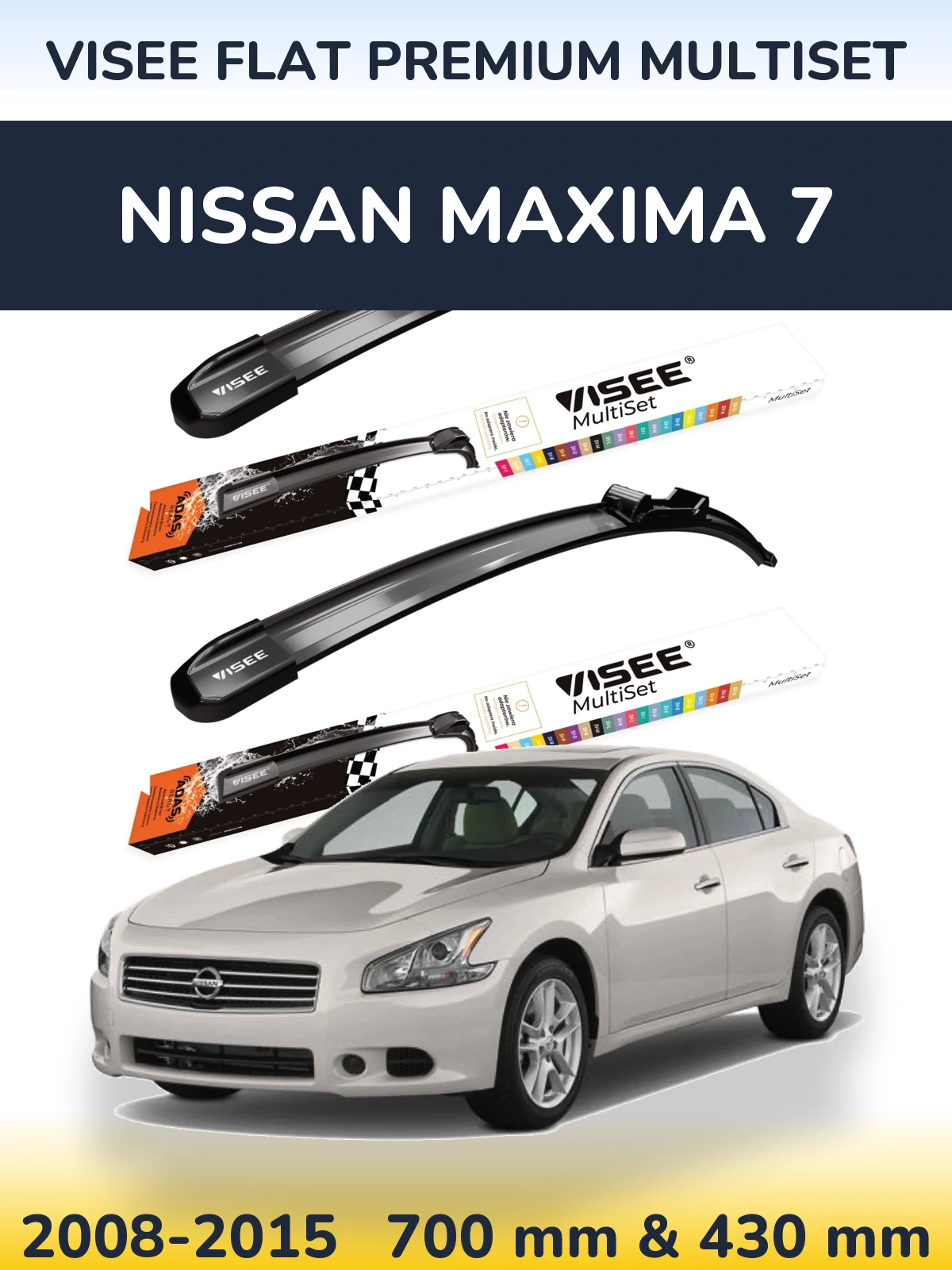 Torkarblad VISEE FLAT PREMIUM MultiSet för Nissan Maxima 7