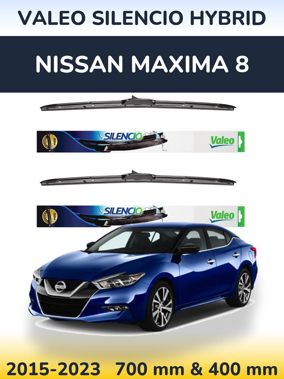 Torkarblad Valeo Silencio Hybrid för Nissan Maxima 8