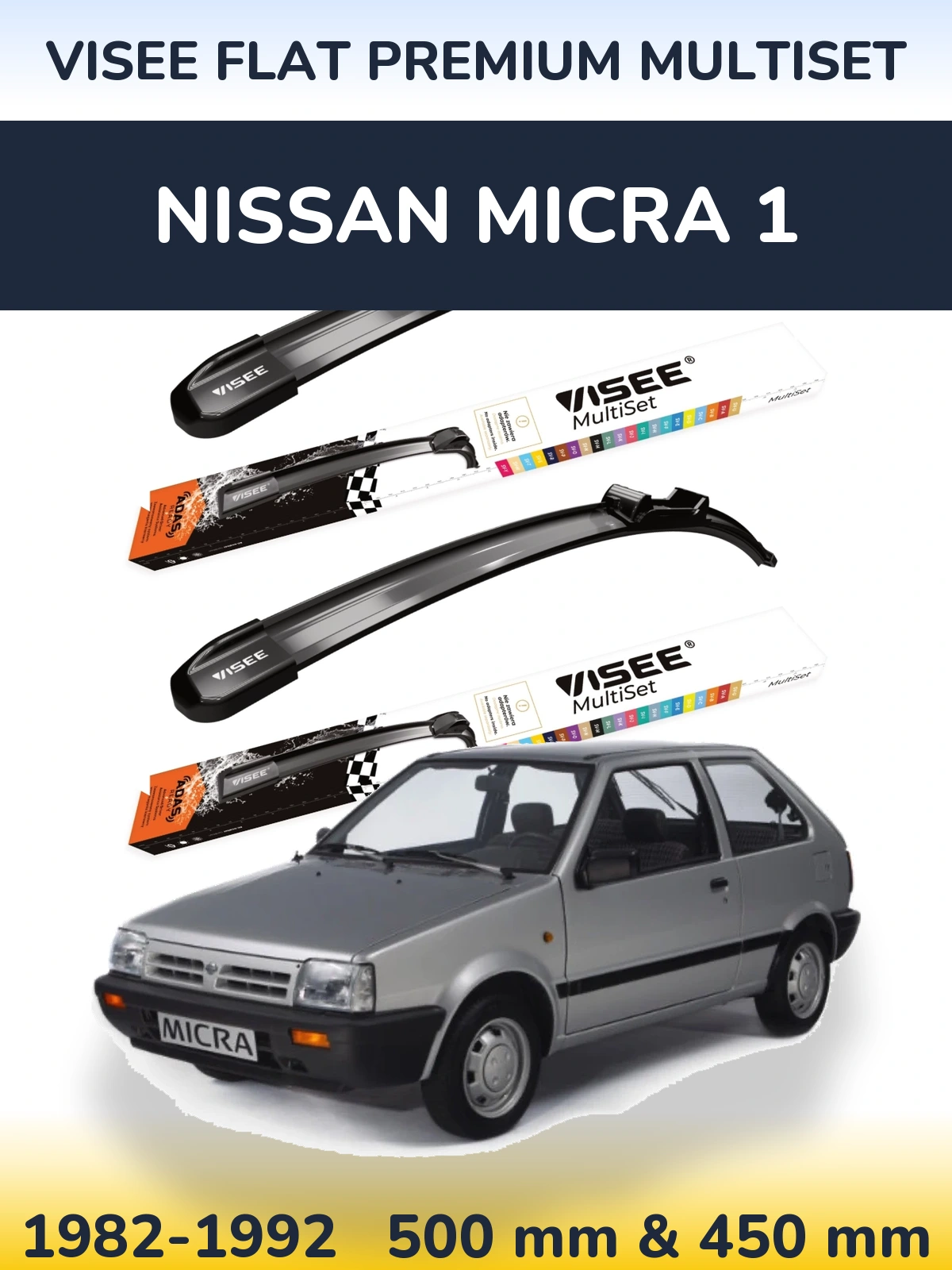 Torkarblad VISEE FLAT PREMIUM MultiSet för Nissan Micra 1