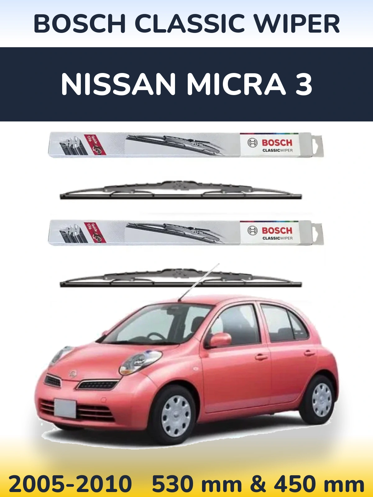 Torkarblad BOSCH Classic Wiper för Nissan Micra 3