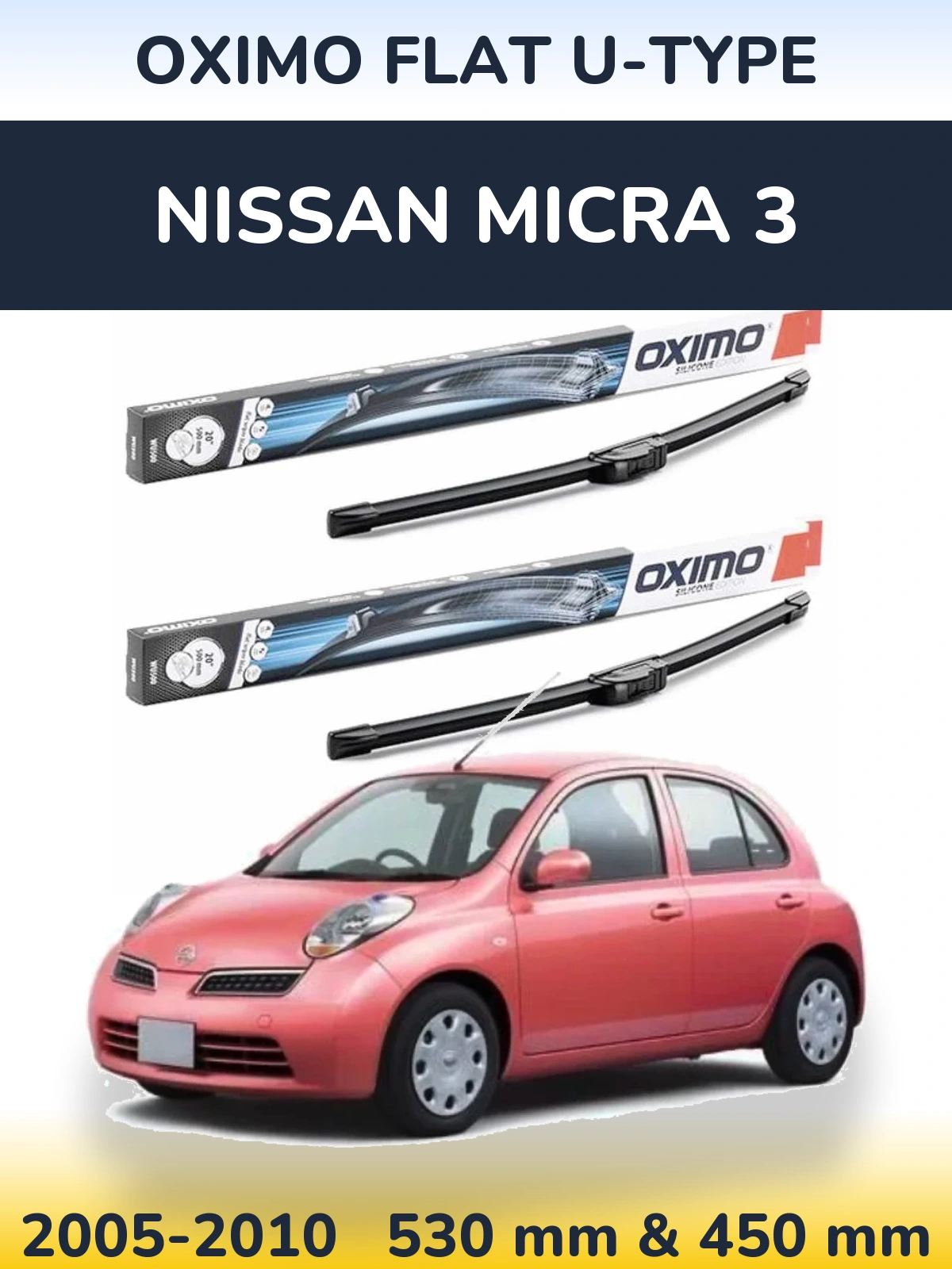 Torkarblad Oximo Flat U-type för Nissan Micra 3