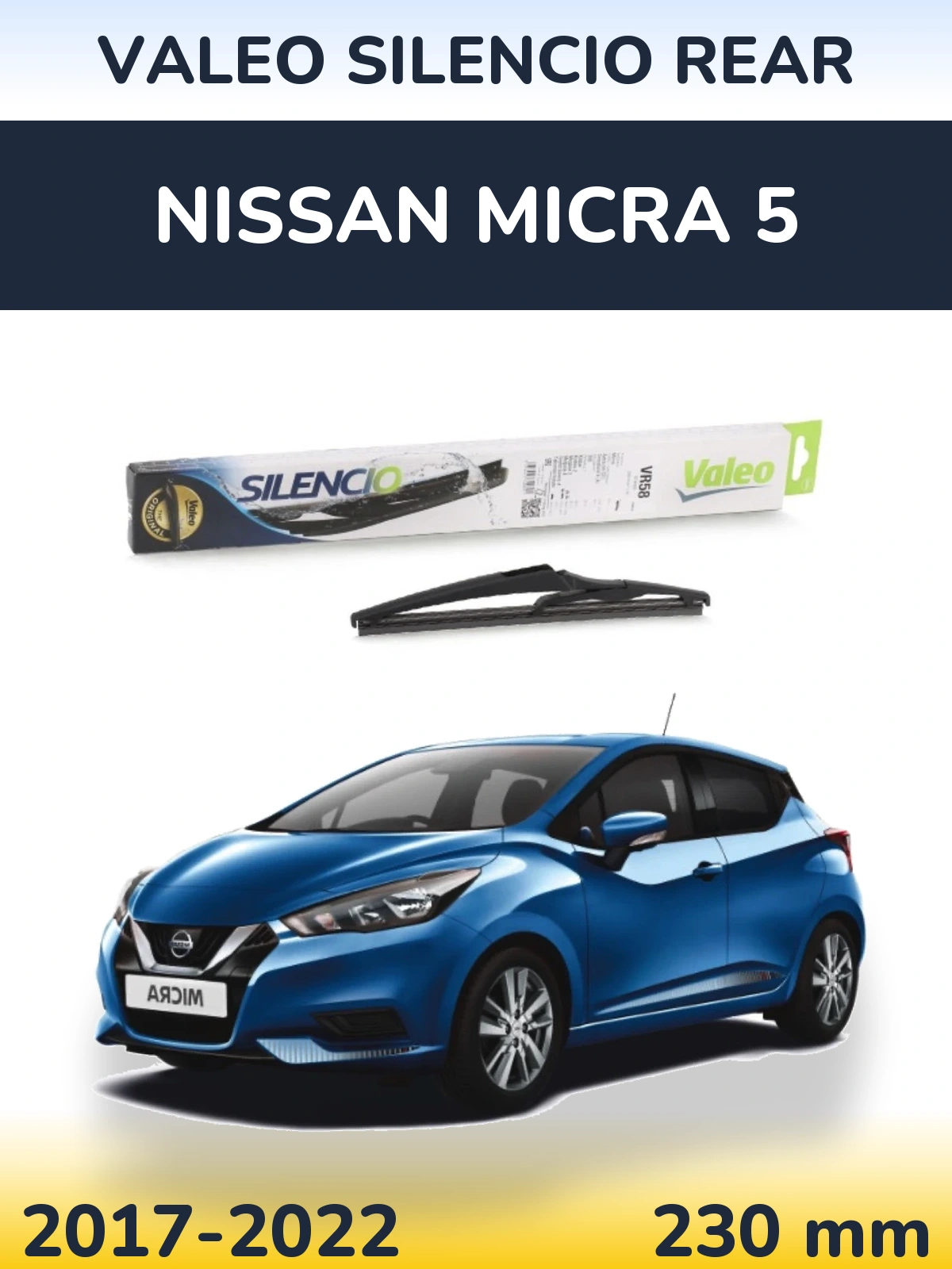 Задний дворник Valeo Silencio Rear 240 мм для Nissan Micra 5 2017-2022