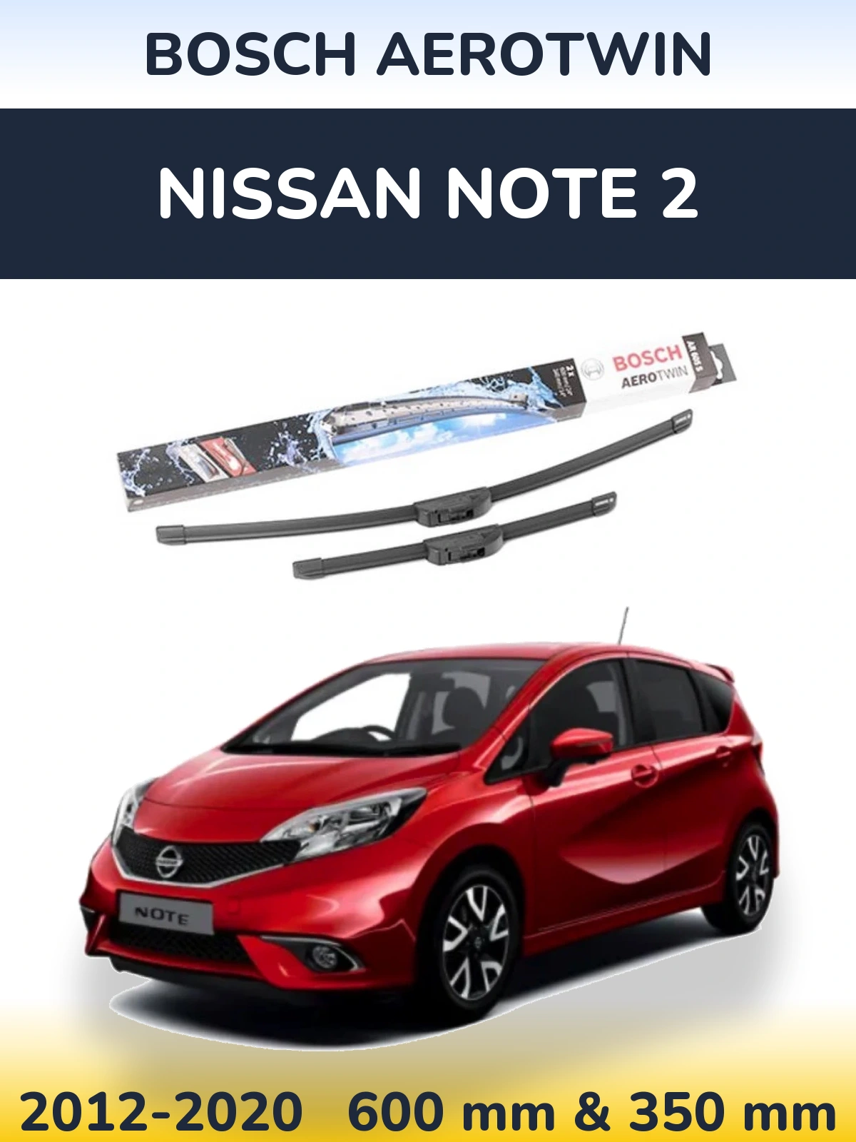 Torkarblad BOSCH AeroTwin för Nissan Note 2