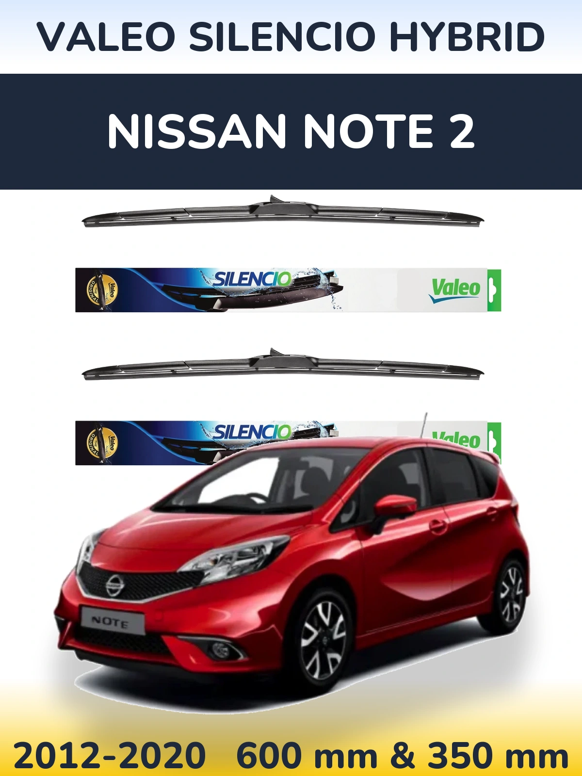 Torkarblad Valeo Silencio Hybrid för Nissan Note 2