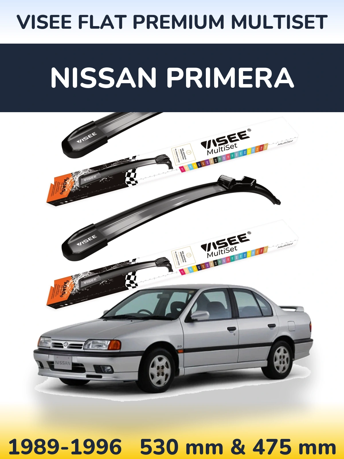 Torkarblad VISEE FLAT PREMIUM MultiSet för Nissan Primera