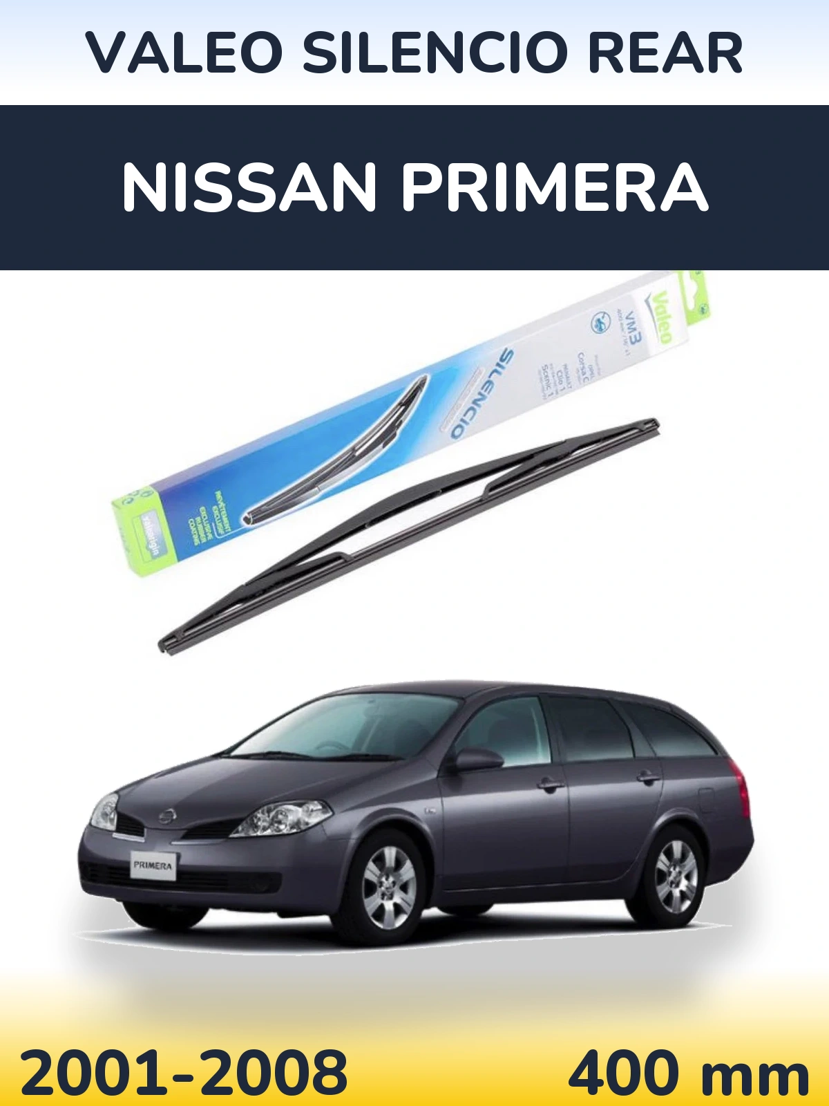 Rear wiper blade Valeo Silencio Rear 400 mm for Nissan Primera 2001-2008