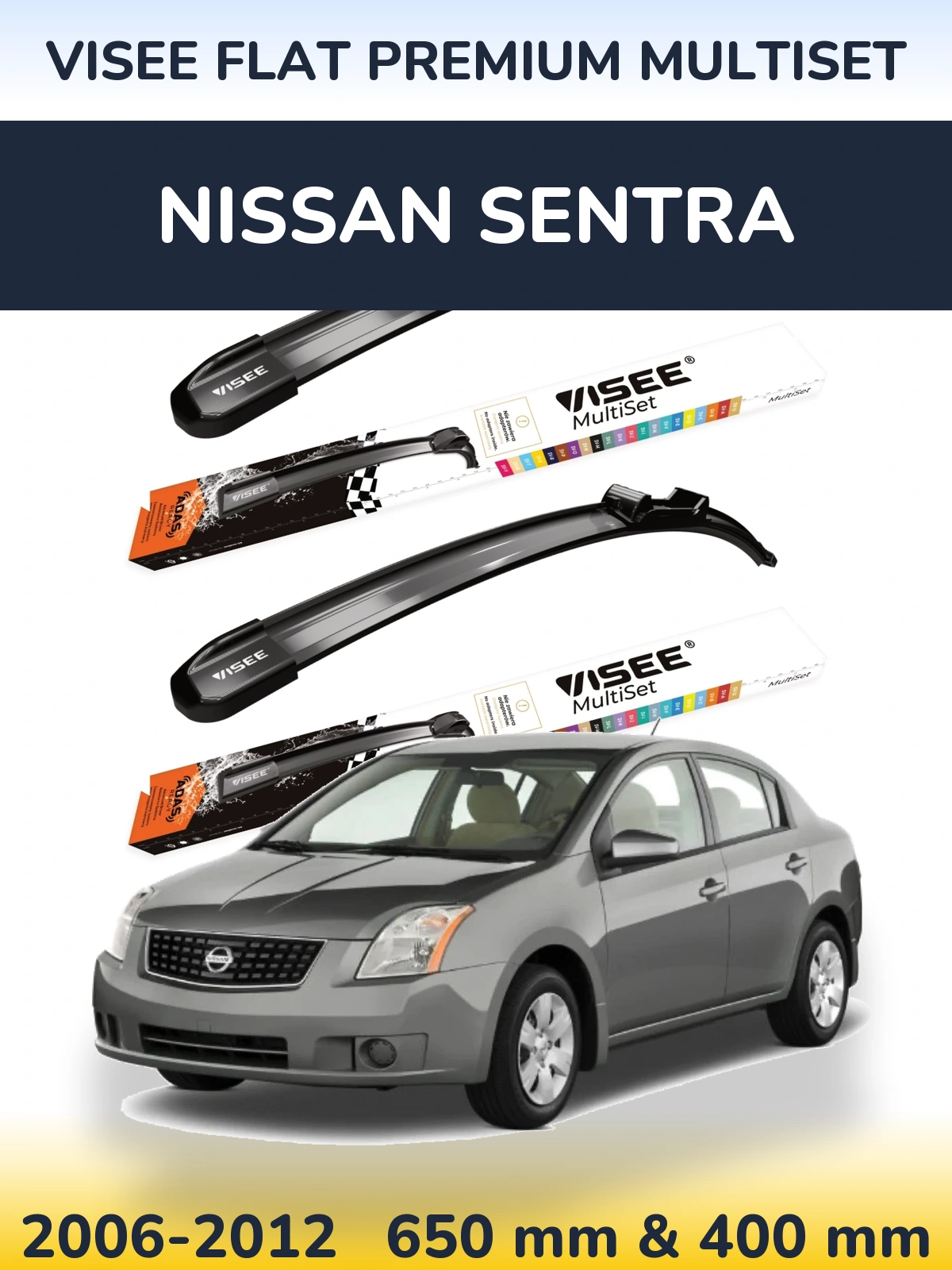 Torkarblad VISEE FLAT PREMIUM MultiSet för Nissan Sentra