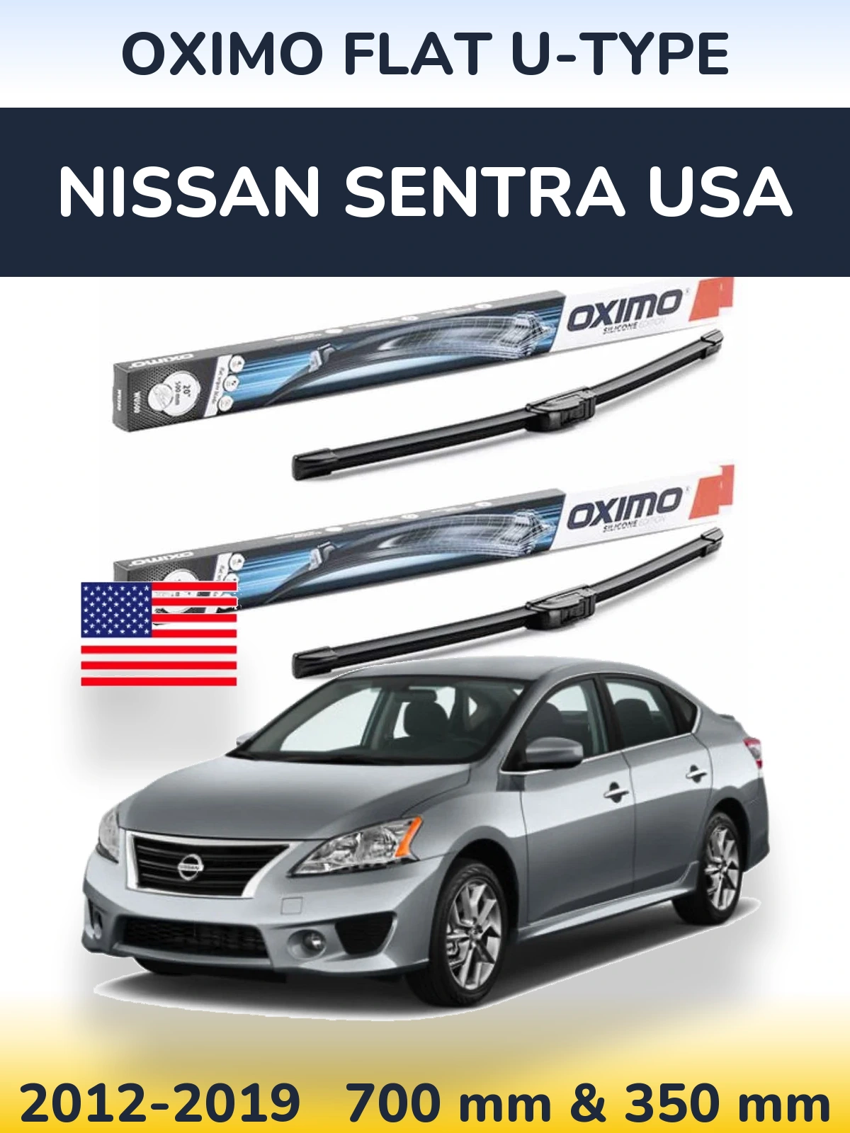 Torkarblad Oximo Flat U-type för Nissan Sentra USA
