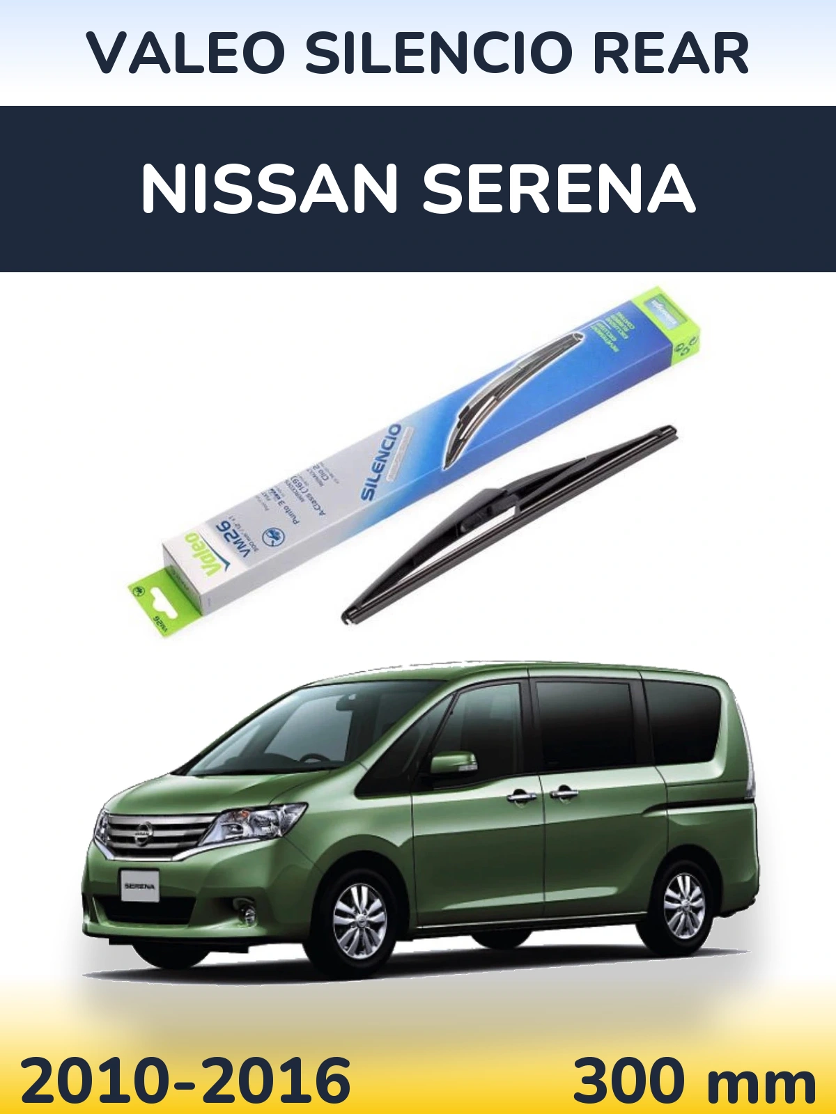Torkarblad Valeo Silencio Rear för Nissan Serena