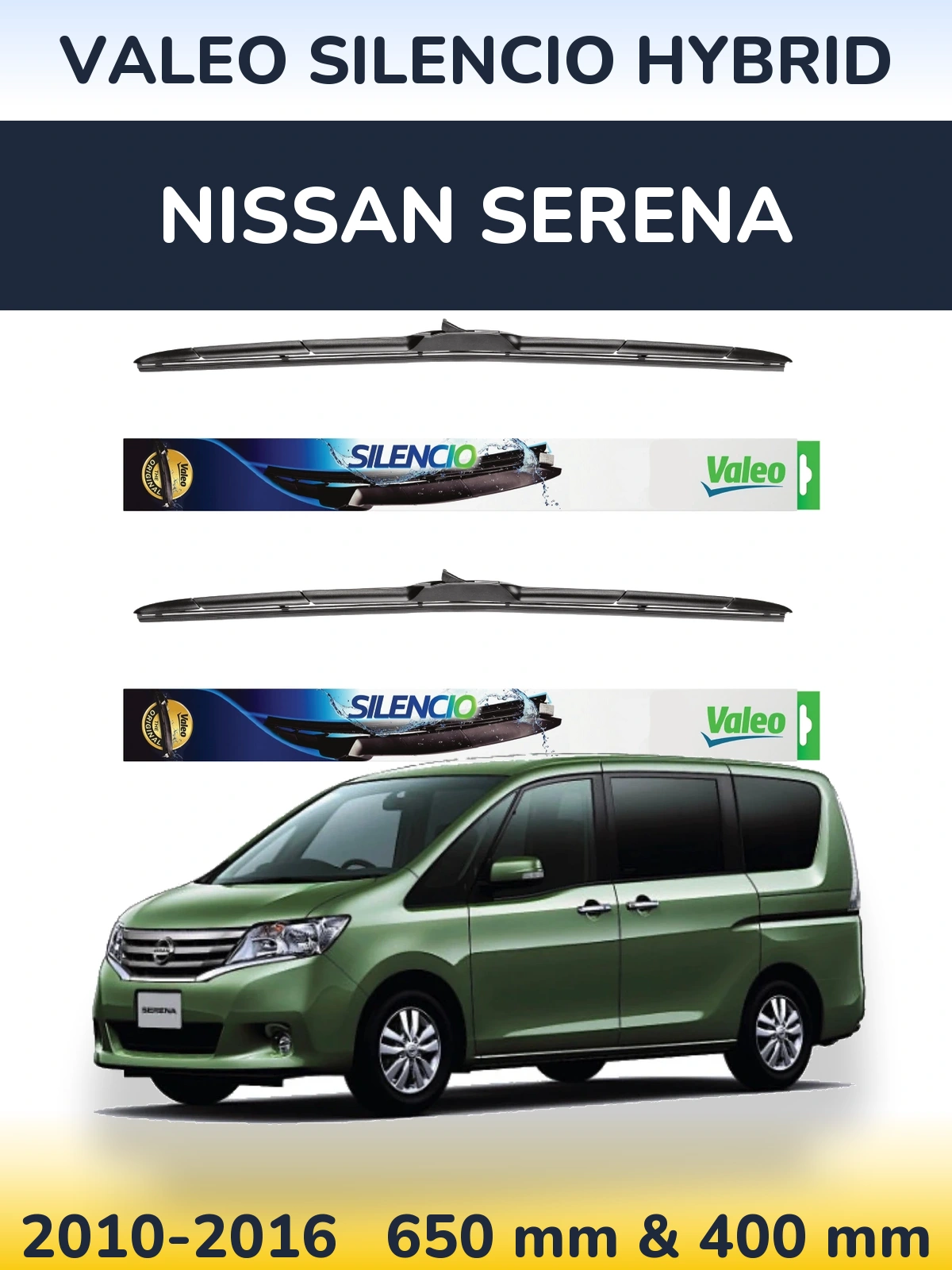 Torkarblad Valeo Silencio Hybrid för Nissan Serena