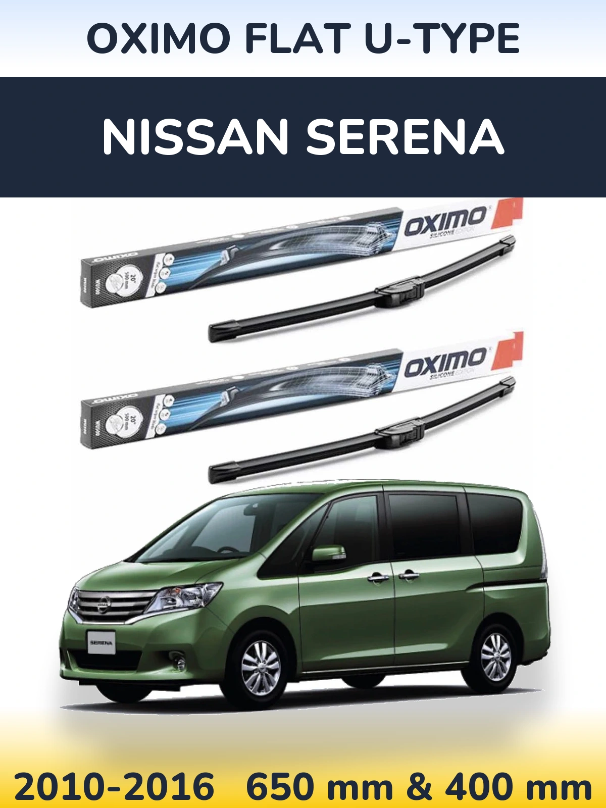 Torkarblad Oximo Flat U-type för Nissan Serena