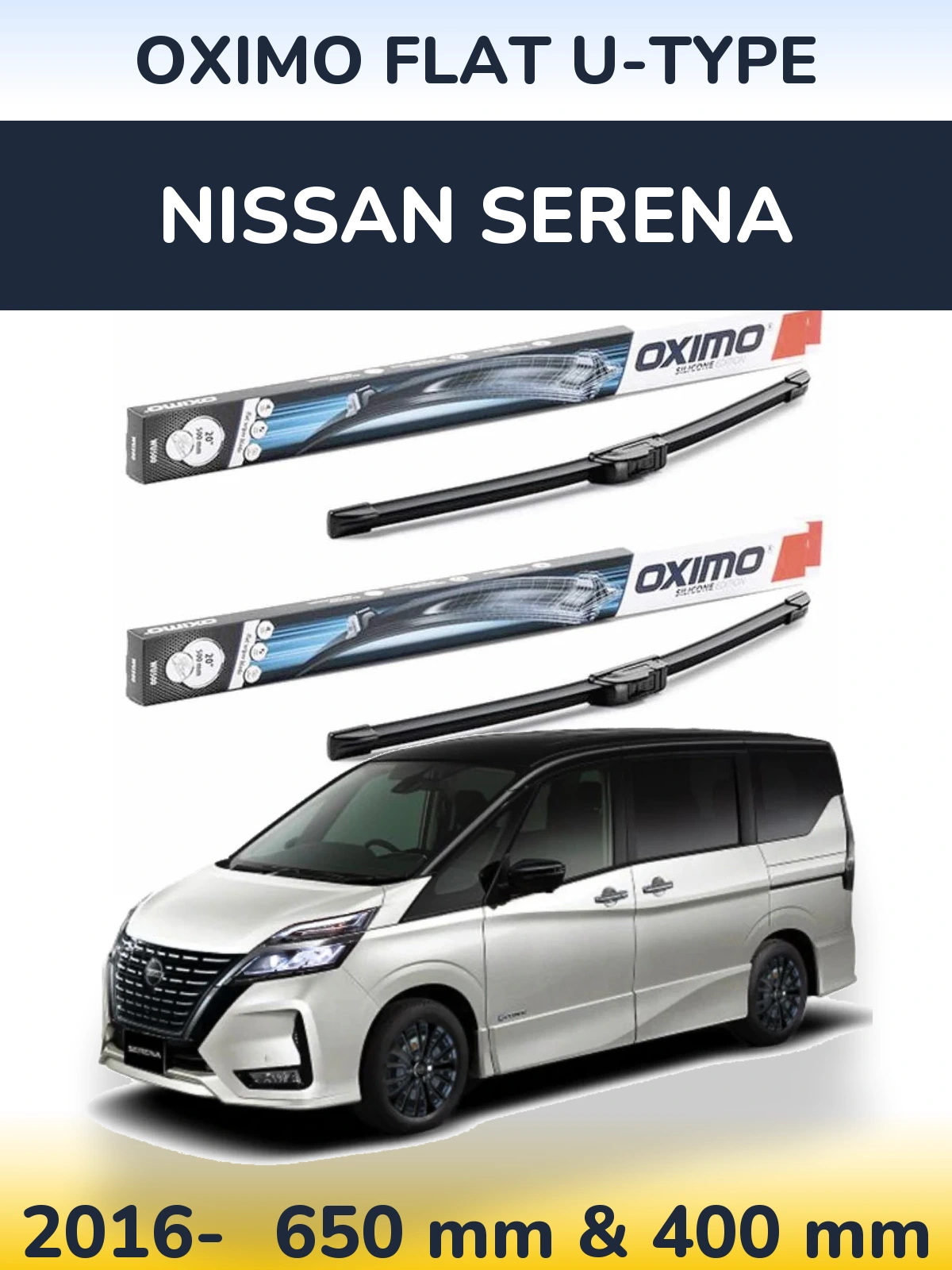 Torkarblad Oximo Flat U-type för Nissan Serena