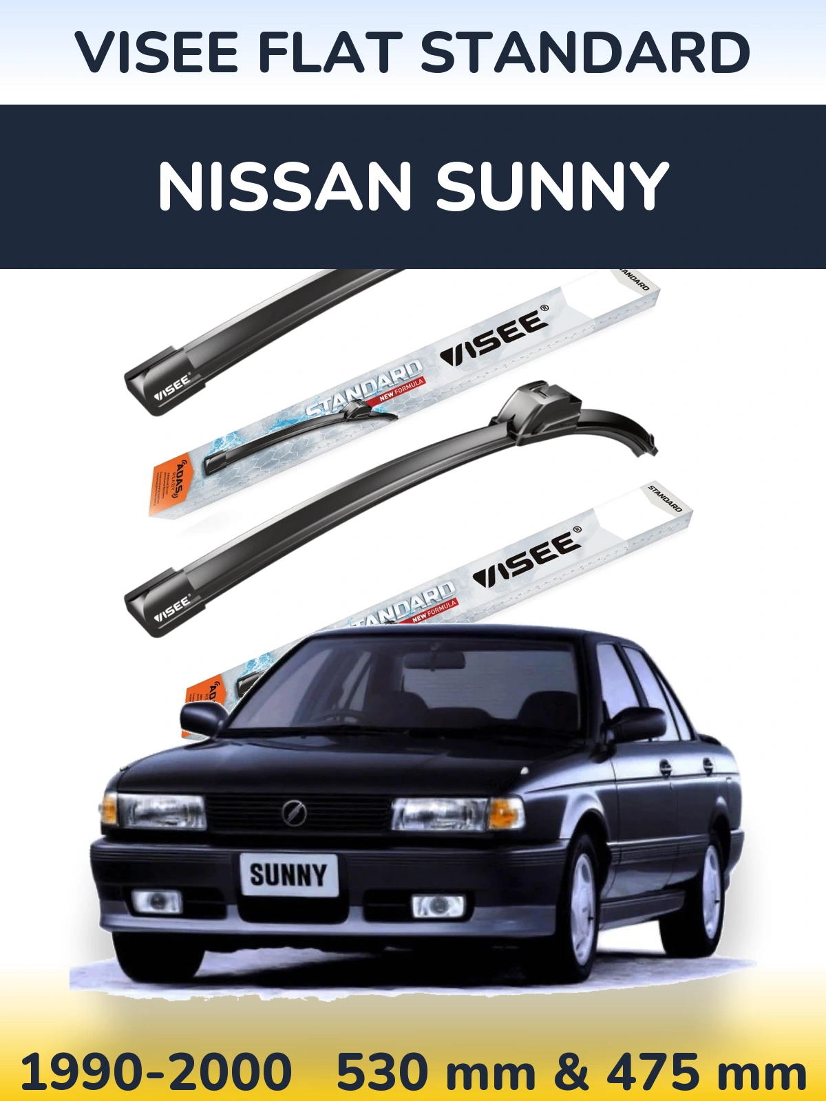 Torkarblad VISEE FLAT STANDARD för Nissan Sunny