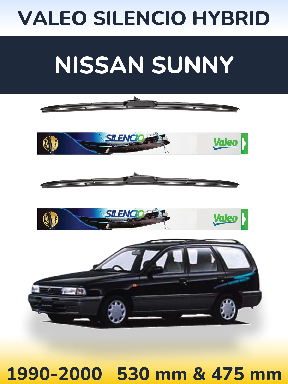 Torkarblad Valeo Silencio Hybrid för Nissan Sunny