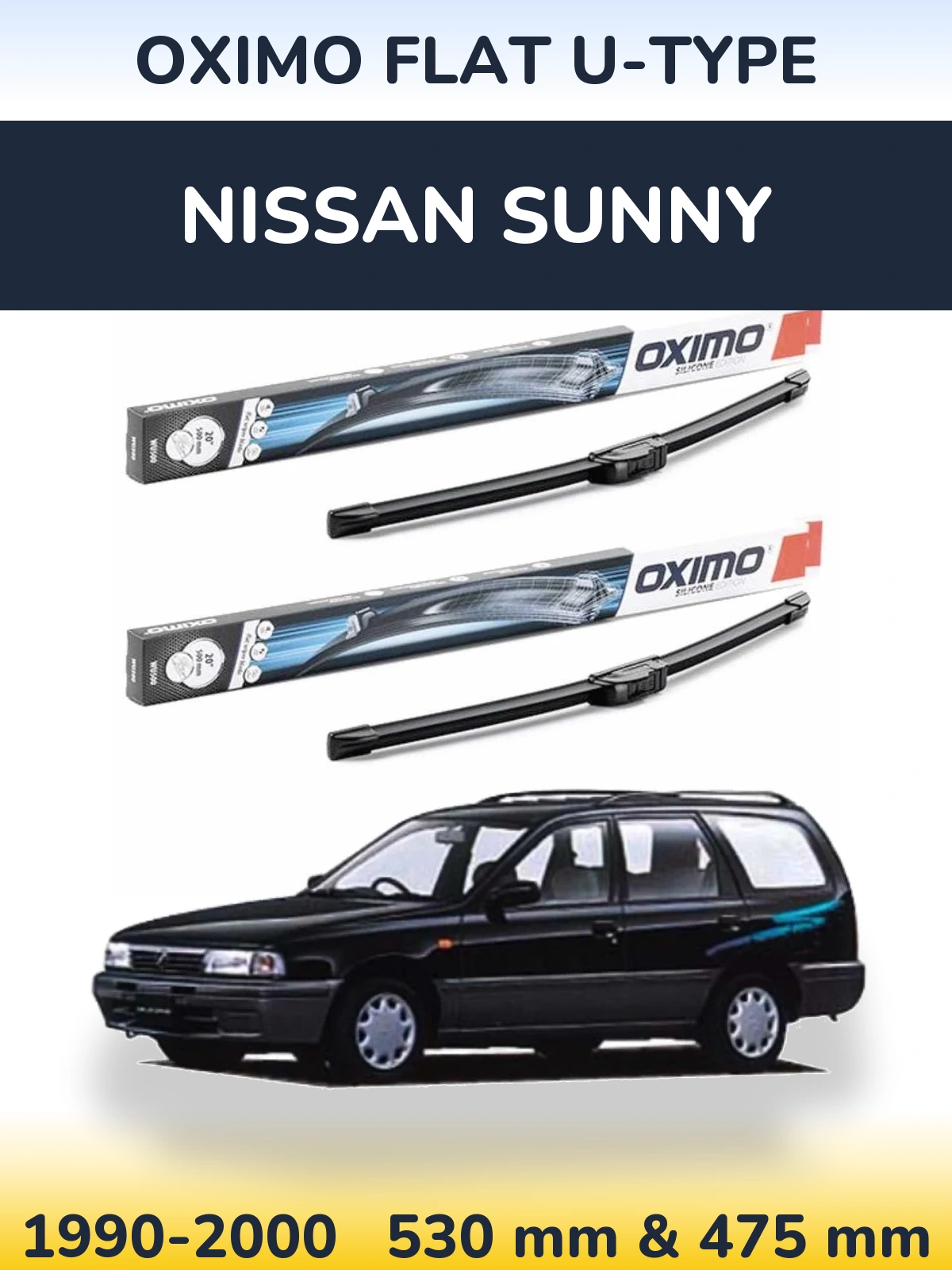 Torkarblad Oximo Flat U-type för Nissan Sunny