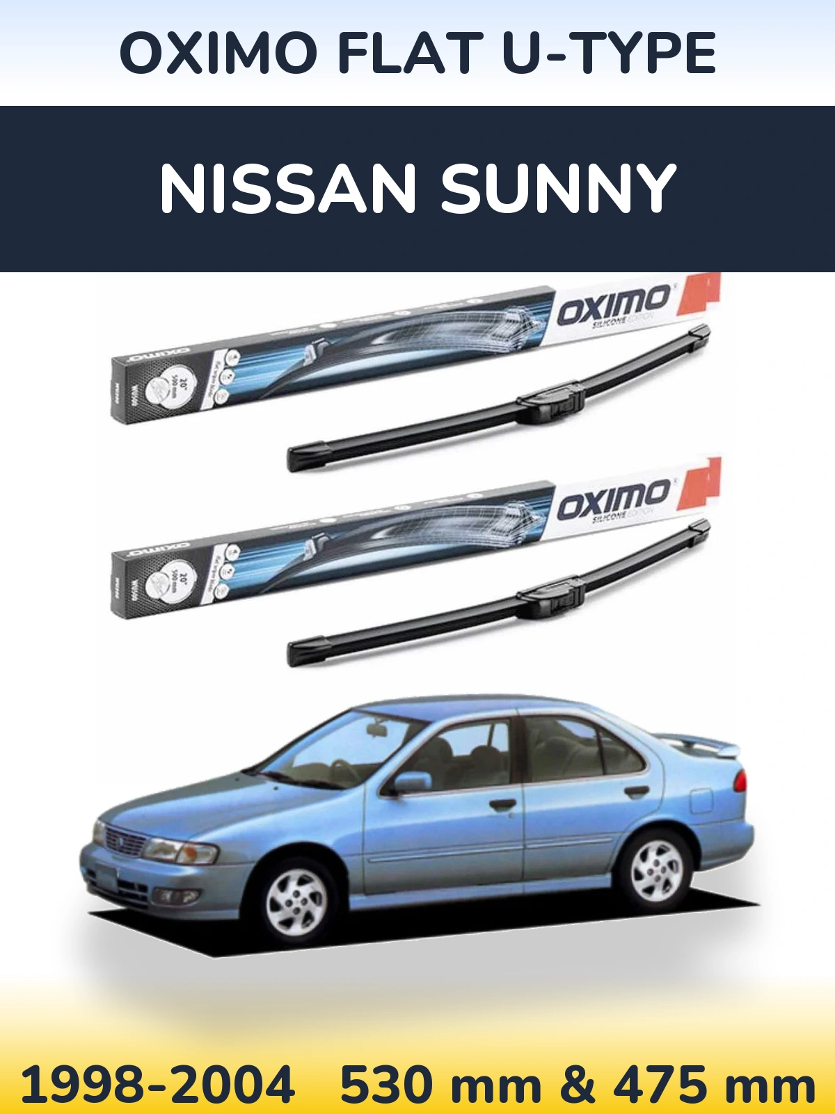 Torkarblad Oximo Flat U-type för Nissan Sunny