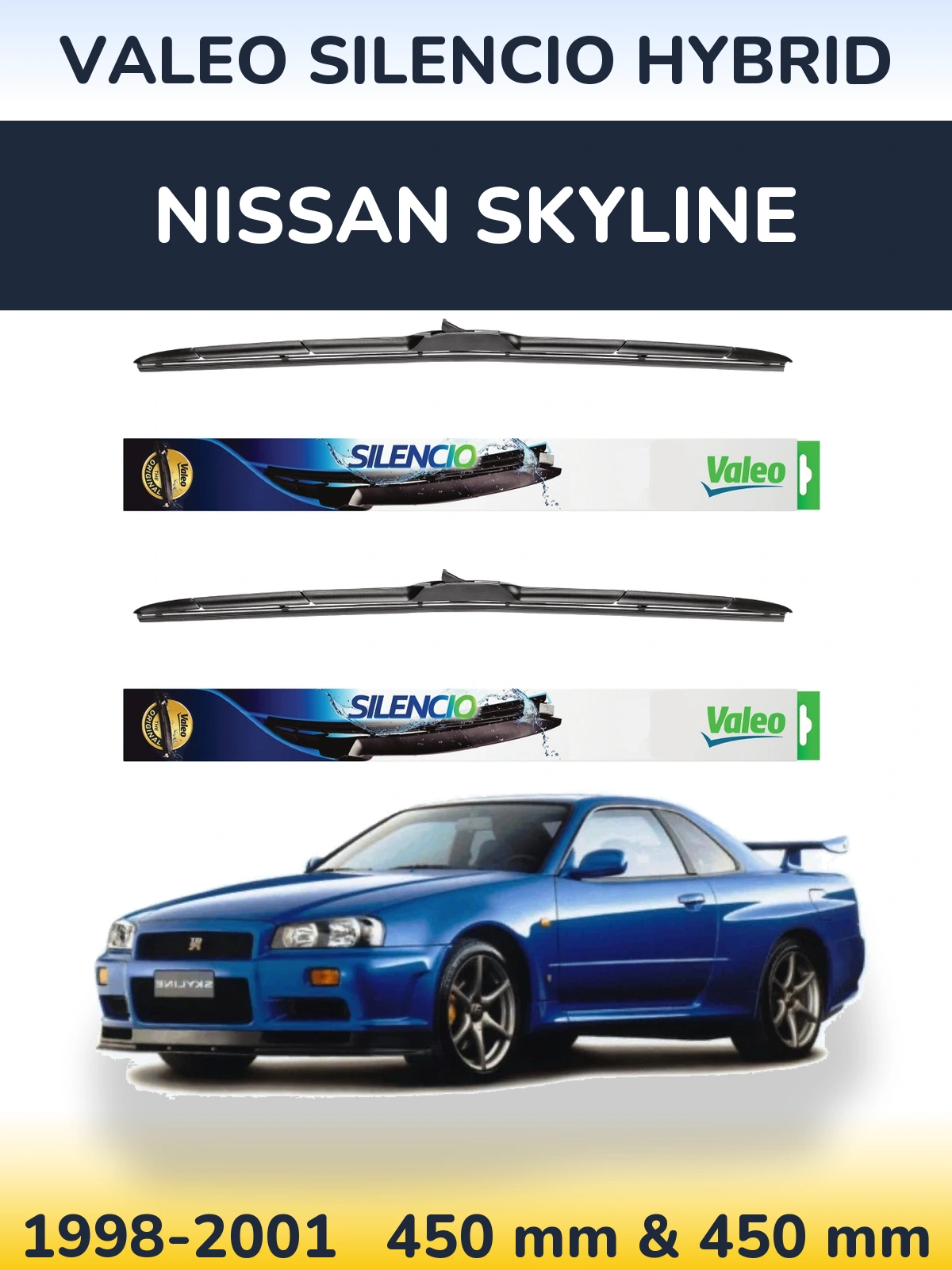 Torkarblad Valeo Silencio Hybrid för Nissan Skyline