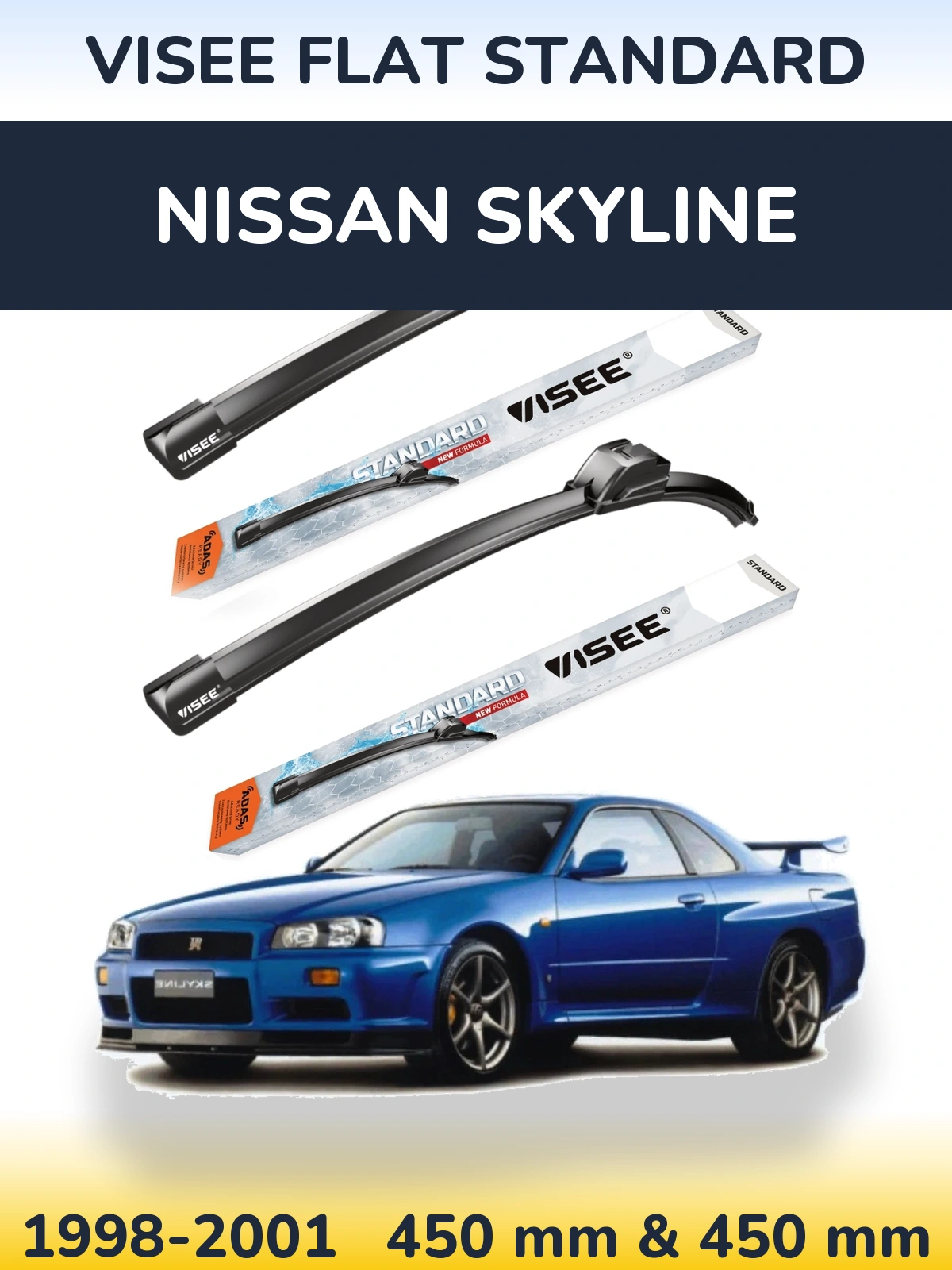 Torkarblad VISEE FLAT STANDARD för Nissan Skyline