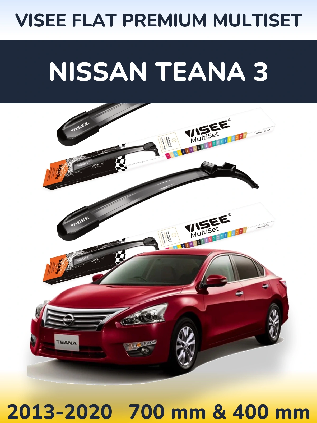 Torkarblad VISEE FLAT PREMIUM MultiSet för Nissan Teana 3