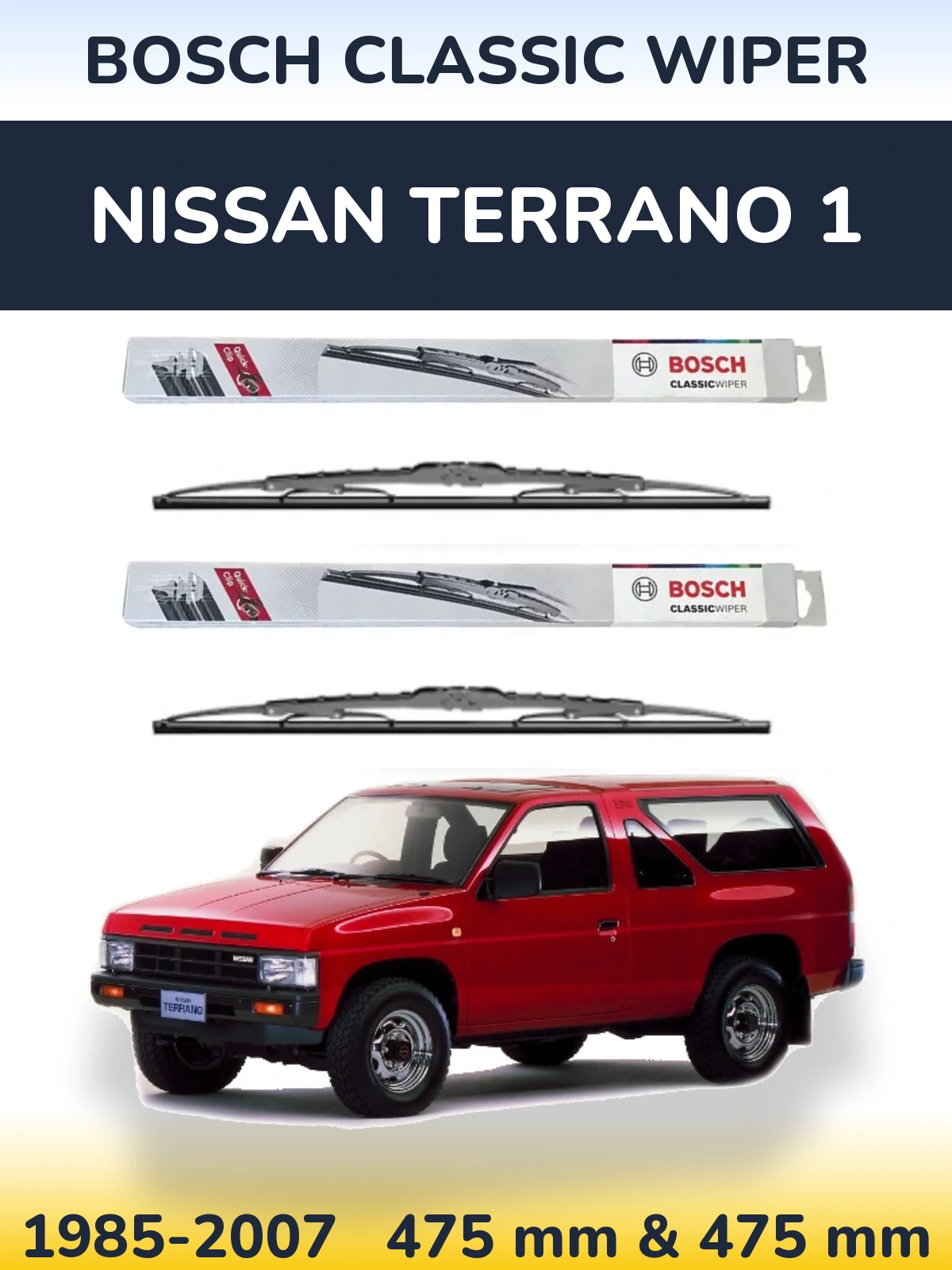 Torkarblad BOSCH Classic Wiper för Nissan Terrano 1