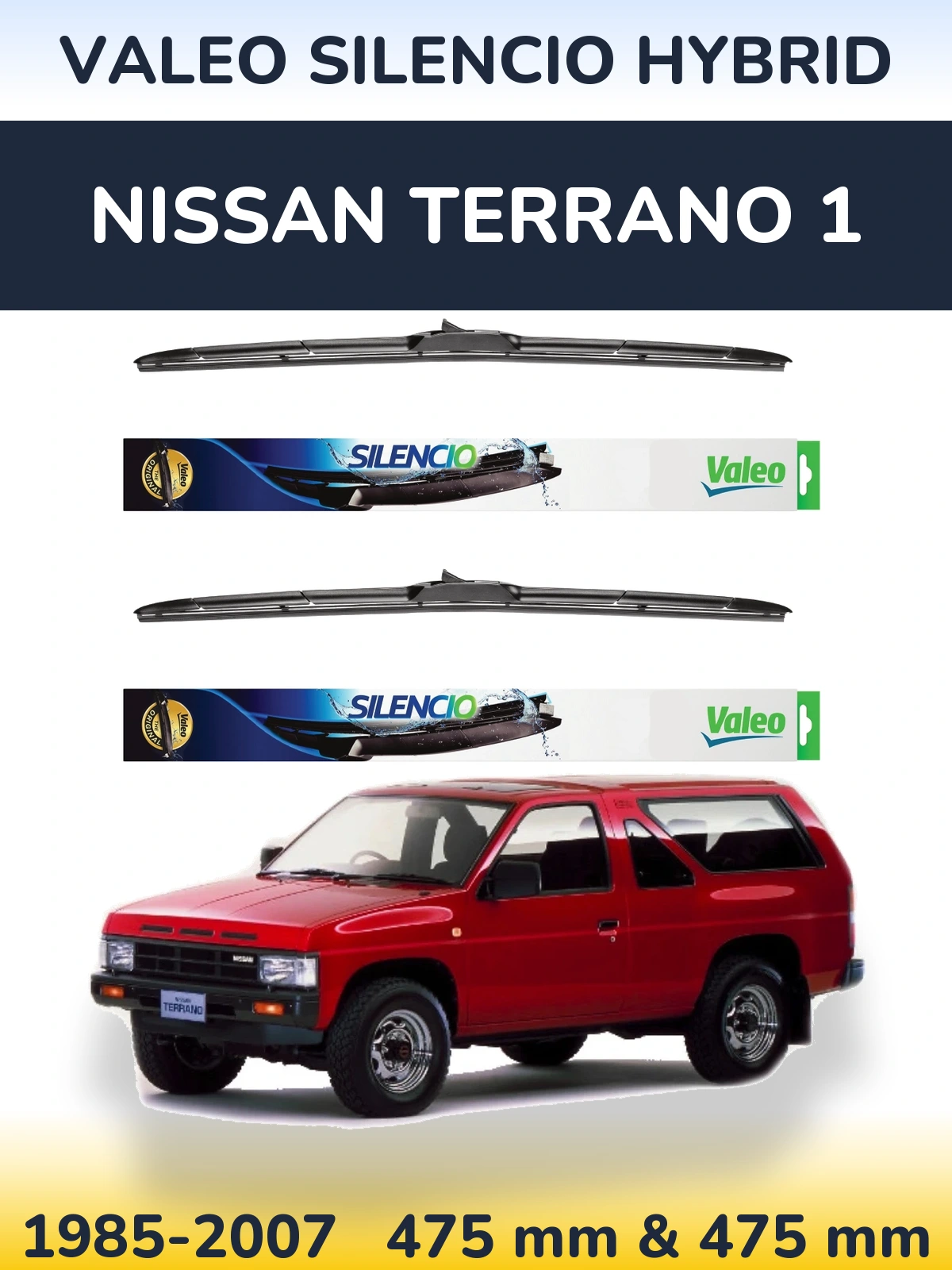 Torkarblad Valeo Silencio Hybrid för Nissan Terrano 1