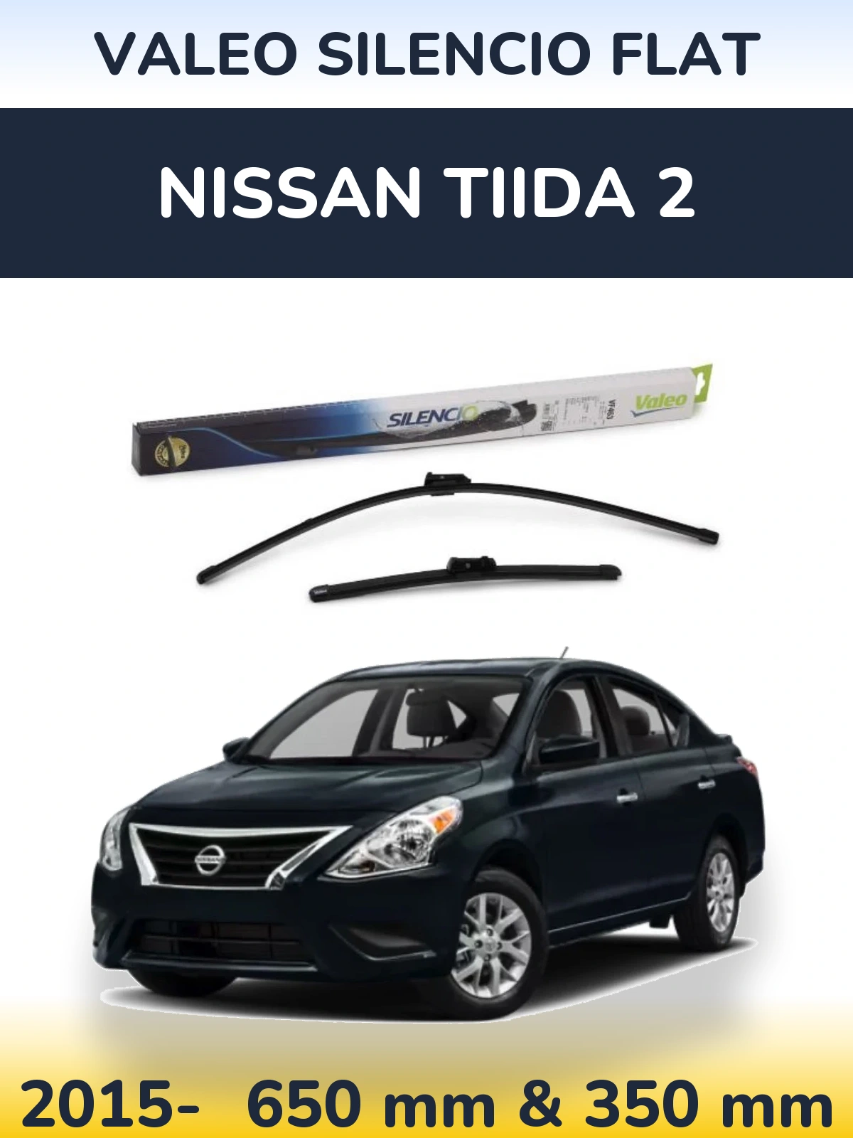 Torkarblad Valeo Silencio Flat för Nissan Tiida 2