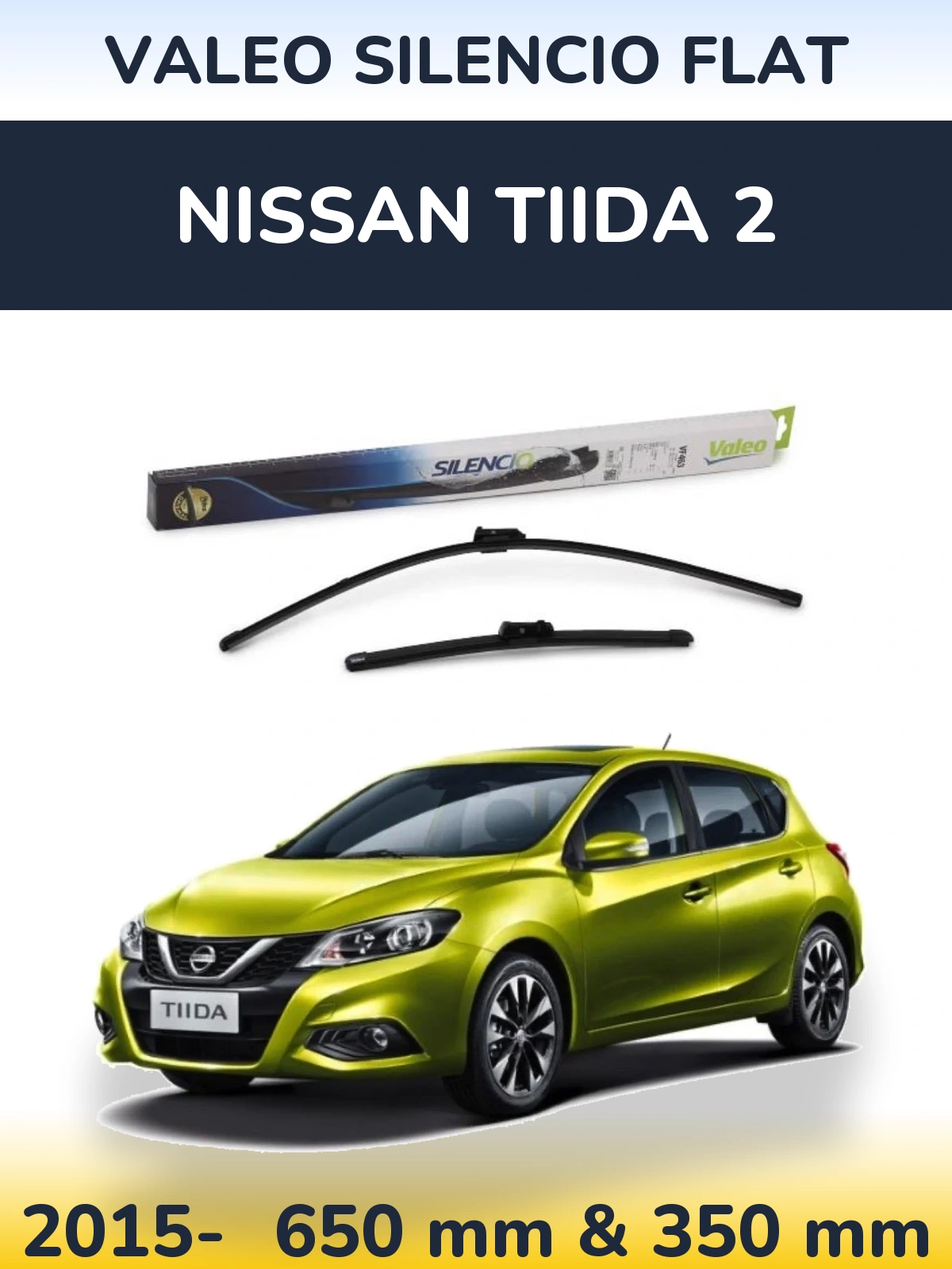 Torkarblad Valeo Silencio Flat för Nissan Tiida 2