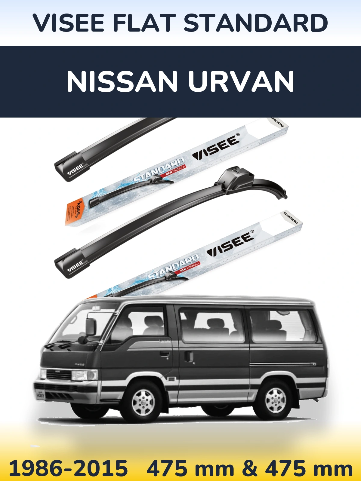 Torkarblad VISEE FLAT STANDARD för Nissan Urvan