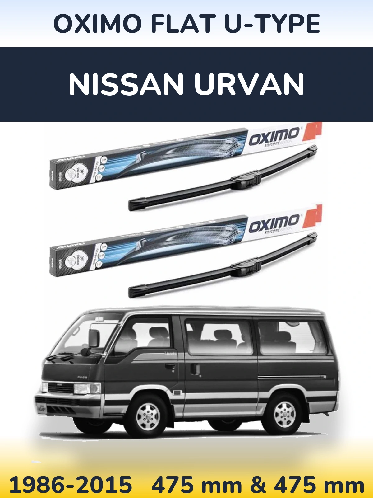 Torkarblad Oximo Flat U-type för Nissan Urvan