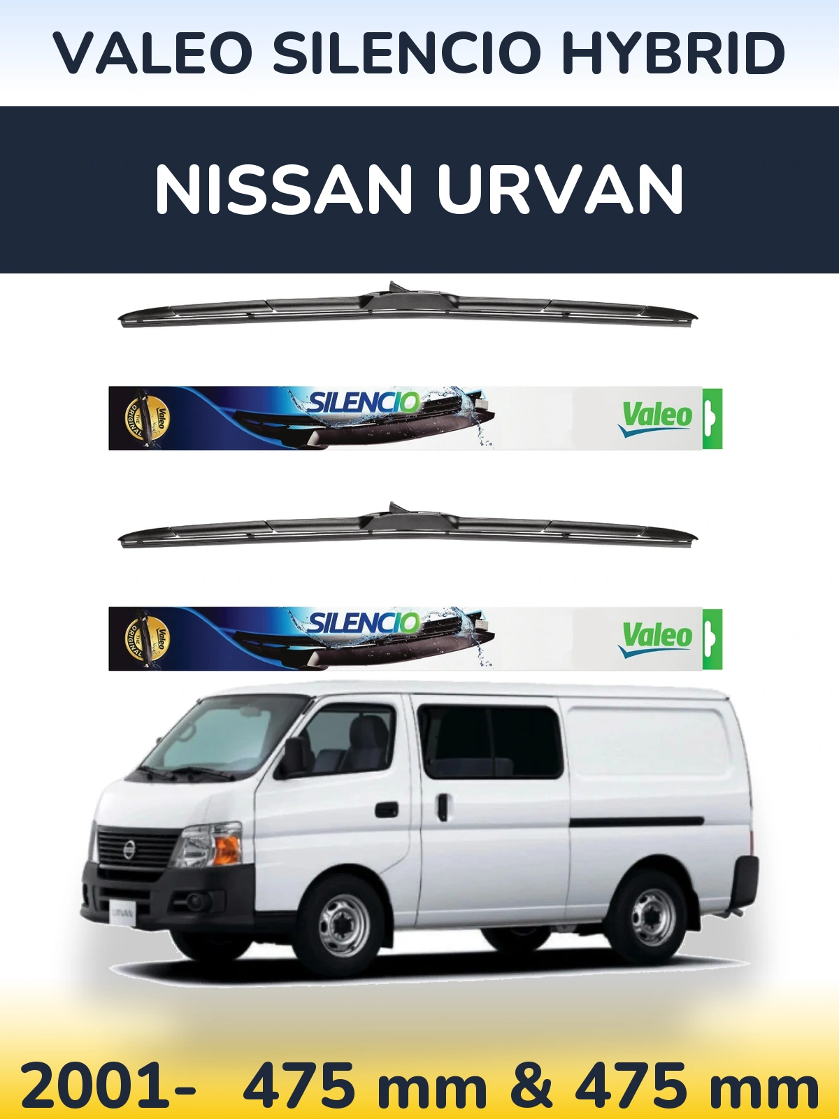 Torkarblad Valeo Silencio Hybrid för Nissan Urvan