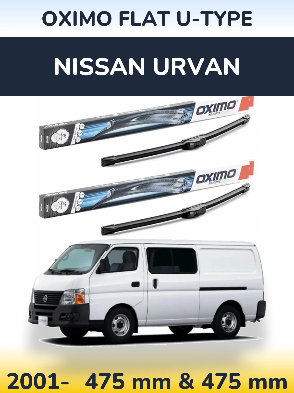 Torkarblad Oximo Flat U-type för Nissan Urvan