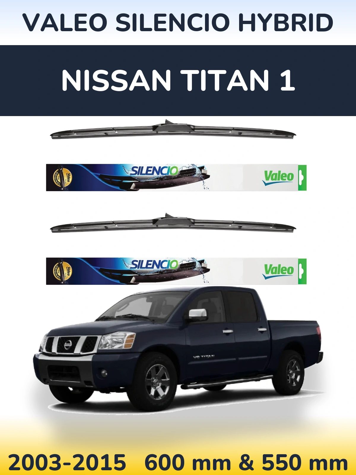 Torkarblad Valeo Silencio Hybrid för Nissan Titan 1