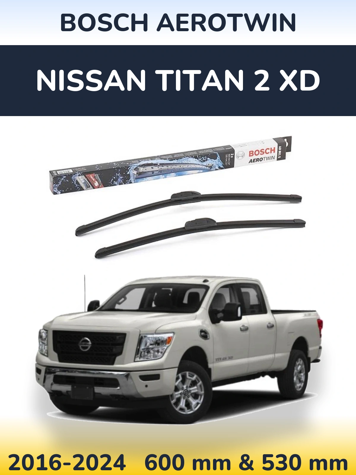 Torkarblad BOSCH AeroTwin för Nissan Titan 2 XD