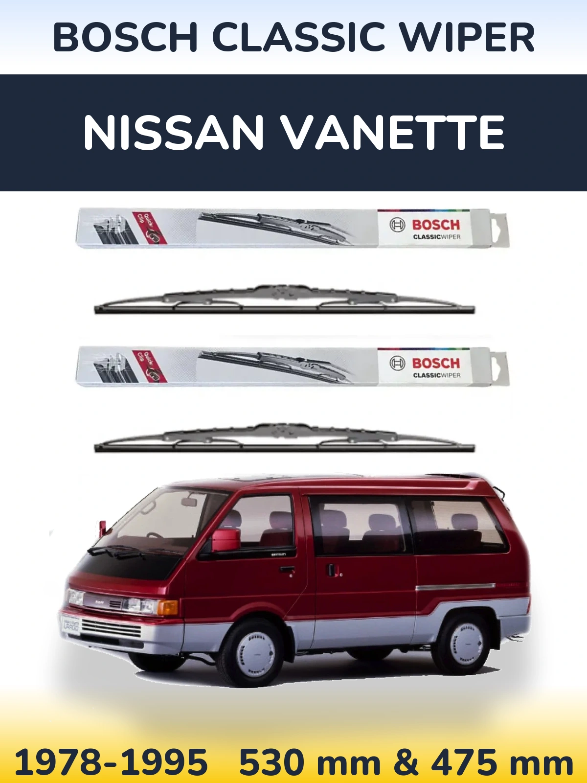 Torkarblad BOSCH Classic Wiper för Nissan Vanette