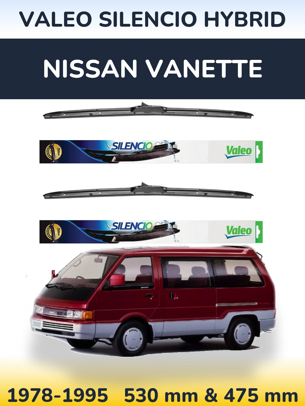 Torkarblad Valeo Silencio Hybrid för Nissan Vanette
