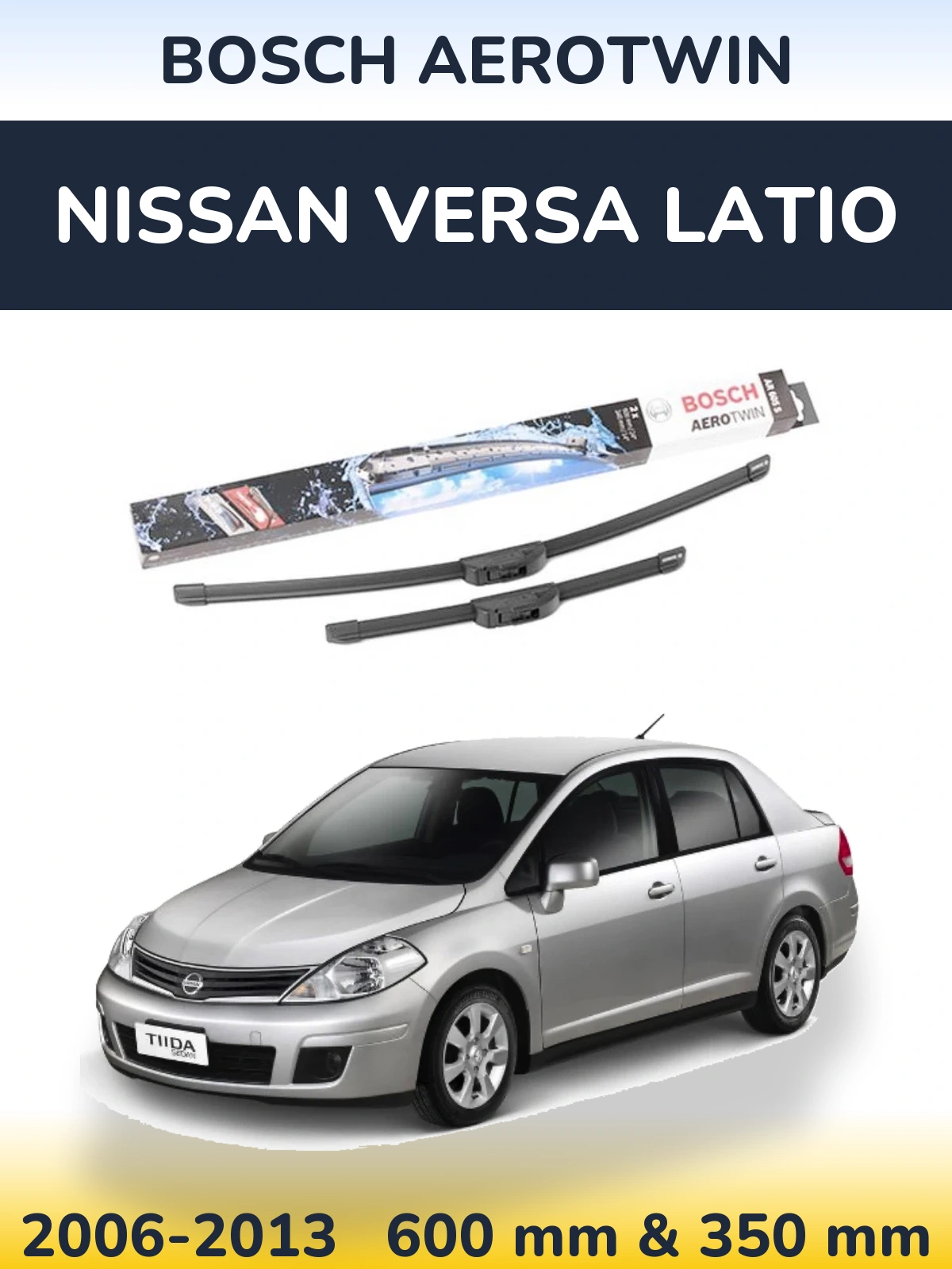 Torkarblad BOSCH AeroTwin för Nissan Versa Latio