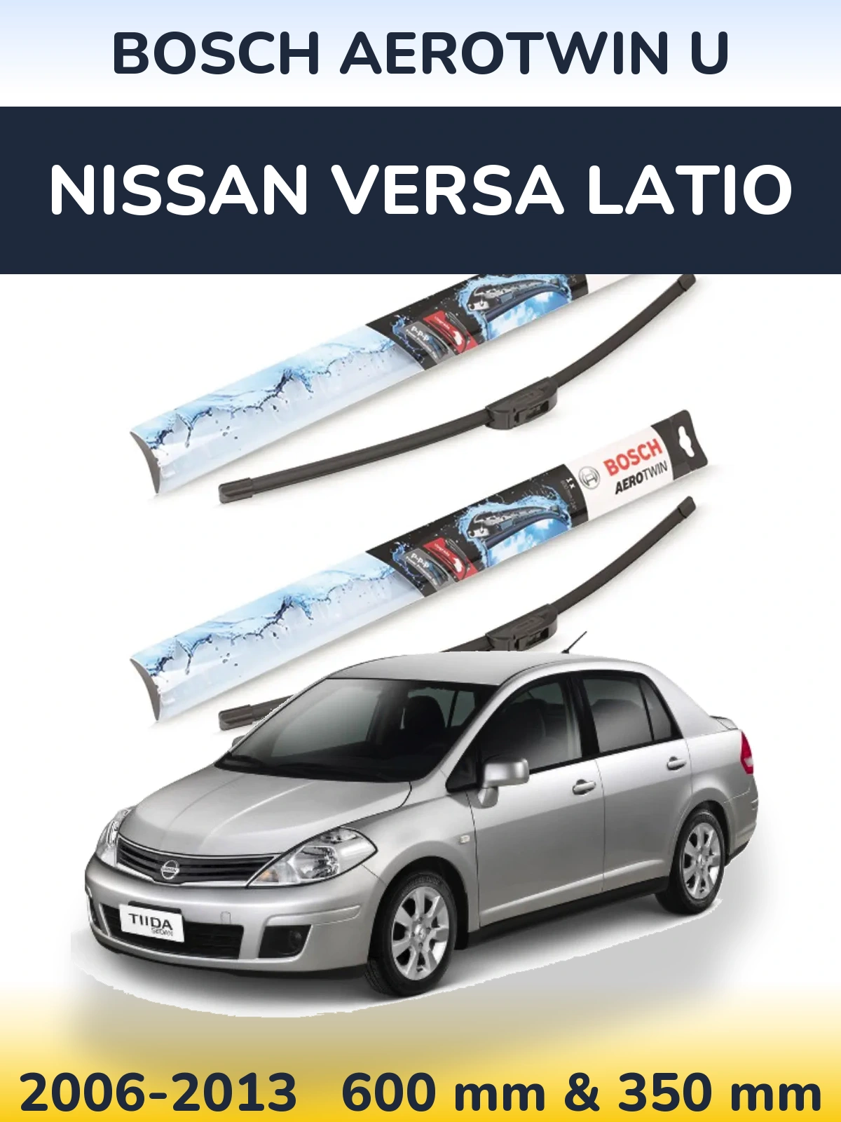 Torkarblad BOSCH AeroTwin U för Nissan Versa Latio
