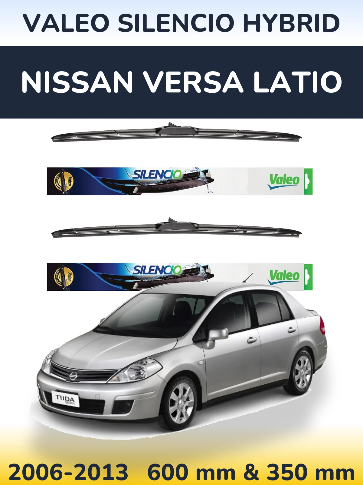 Torkarblad Valeo Silencio Hybrid för Nissan Versa Latio