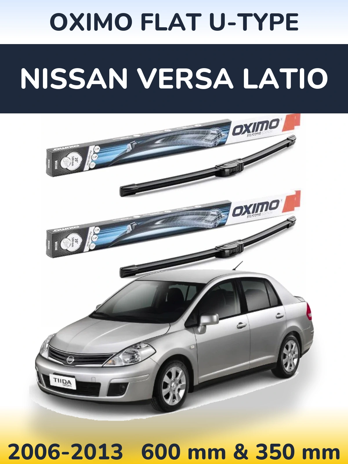 Torkarblad Oximo Flat U-type för Nissan Versa Latio
