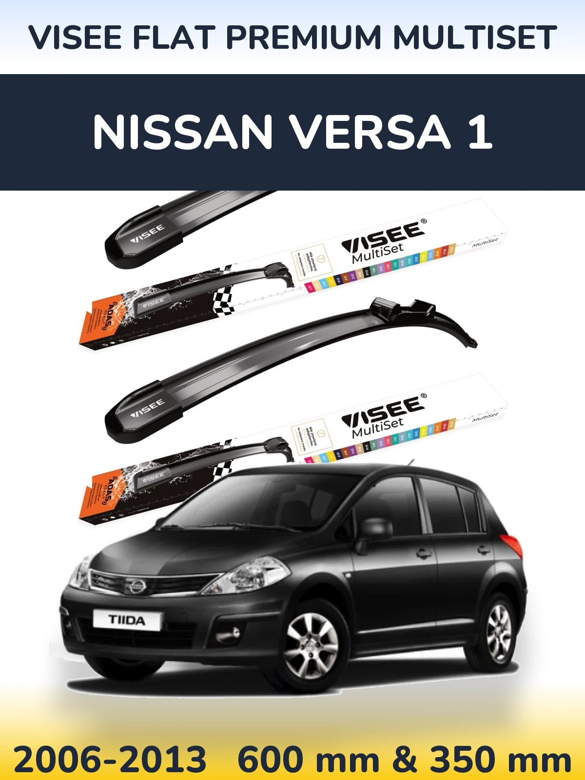 Torkarblad VISEE FLAT PREMIUM MultiSet för Nissan Versa 1
