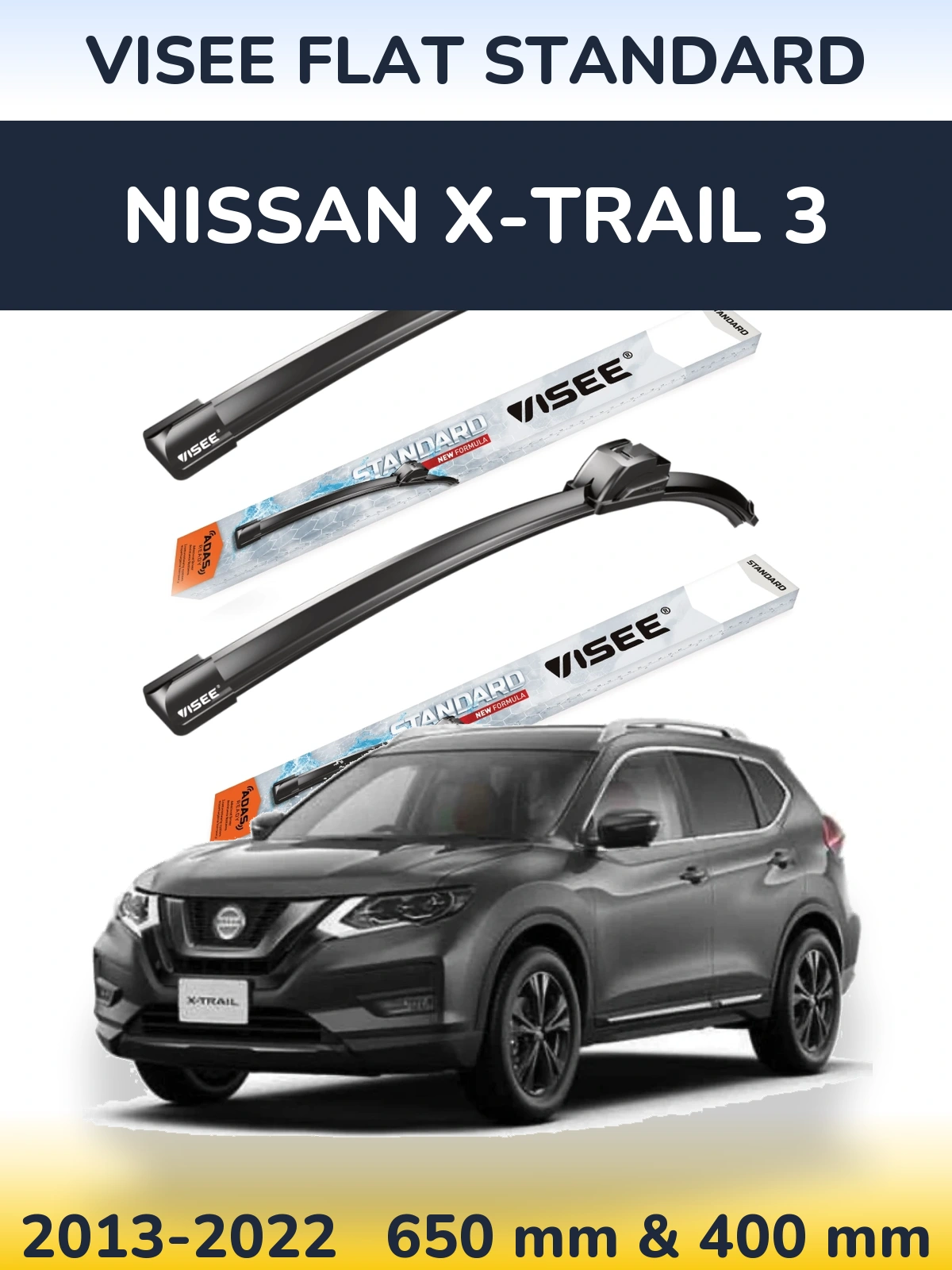 Torkarblad VISEE FLAT STANDARD för Nissan X-Trail 3