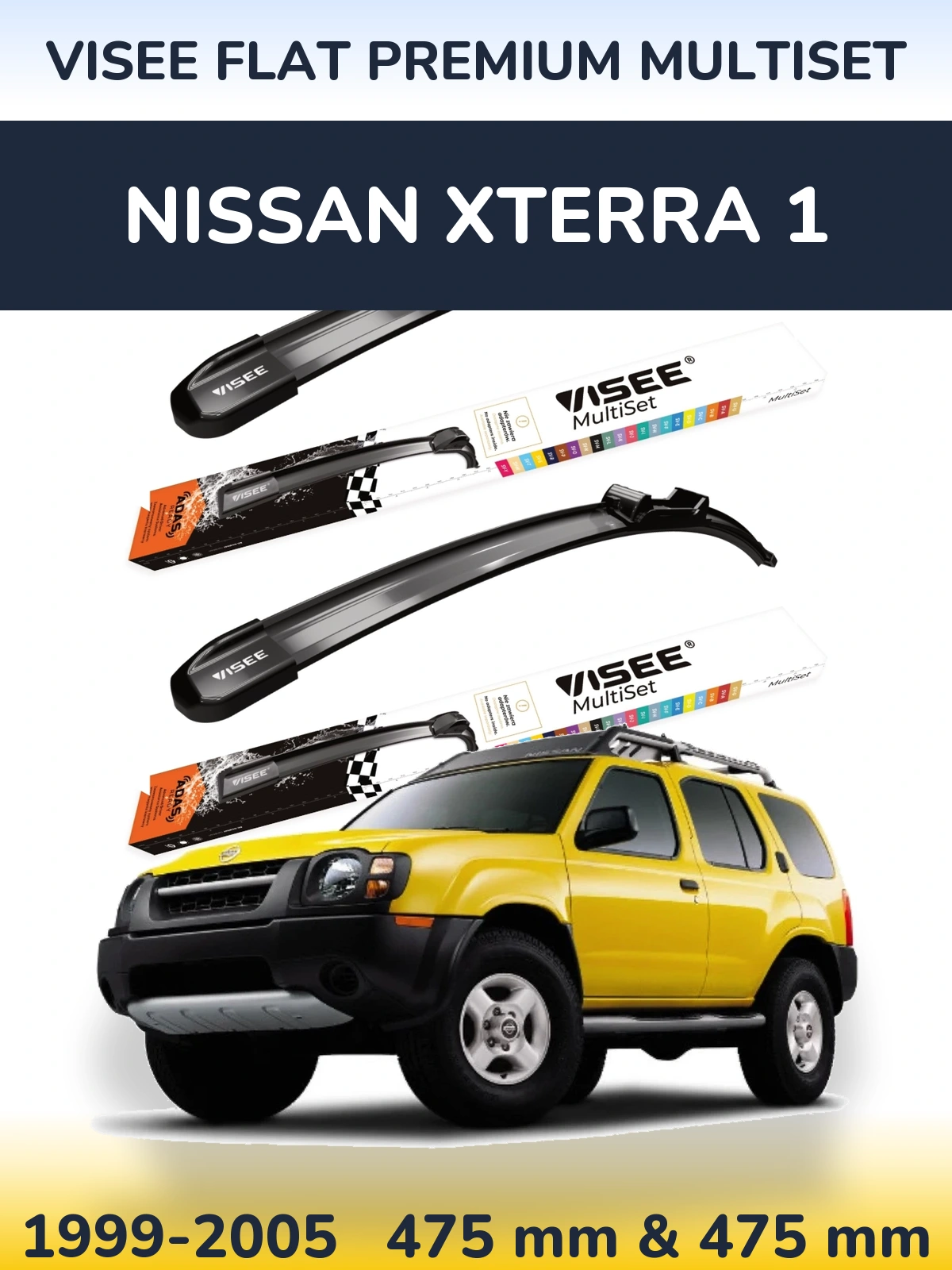 Torkarblad VISEE FLAT PREMIUM MultiSet för Nissan Xterra 1