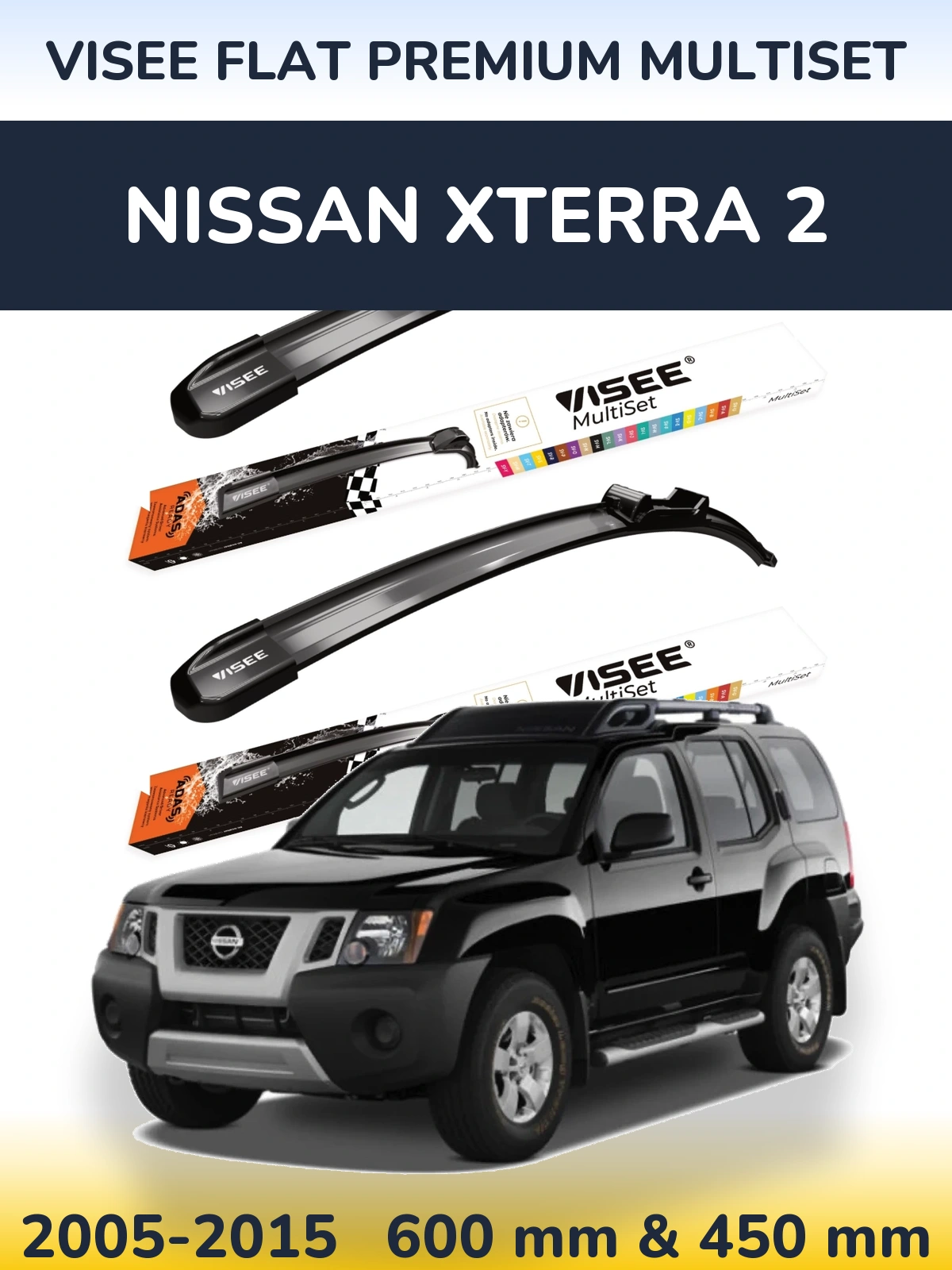 Torkarblad VISEE FLAT PREMIUM MultiSet för Nissan Xterra 2