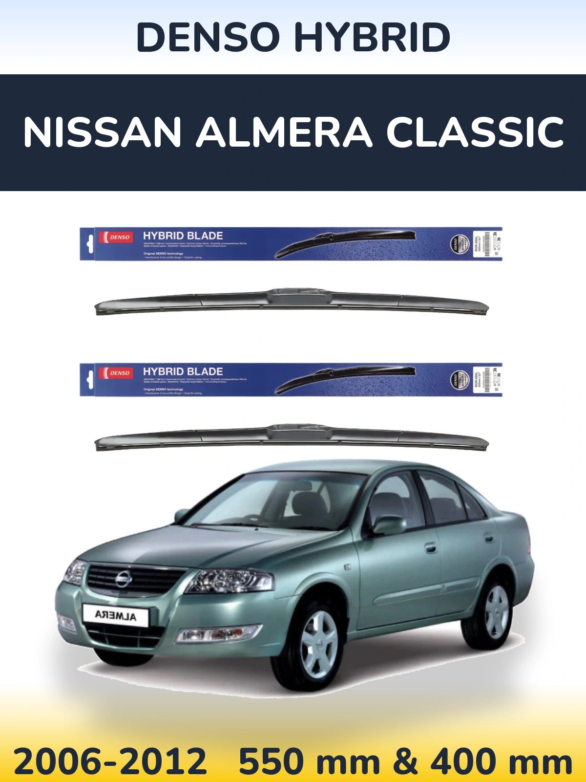 Torkarblad Denso Hybrid för Nissan Almera Classic